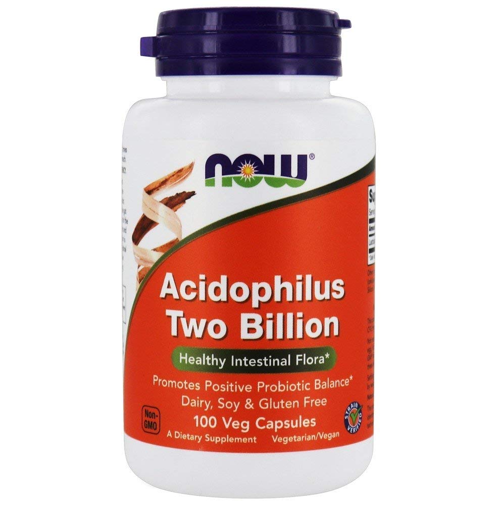 Now Foods Acidophilus Two Billion Probiotic - 100 Capsules 4 Pack for Digestive Health & Immune Support - Supports Gut Flora Balance for Daily Wellness