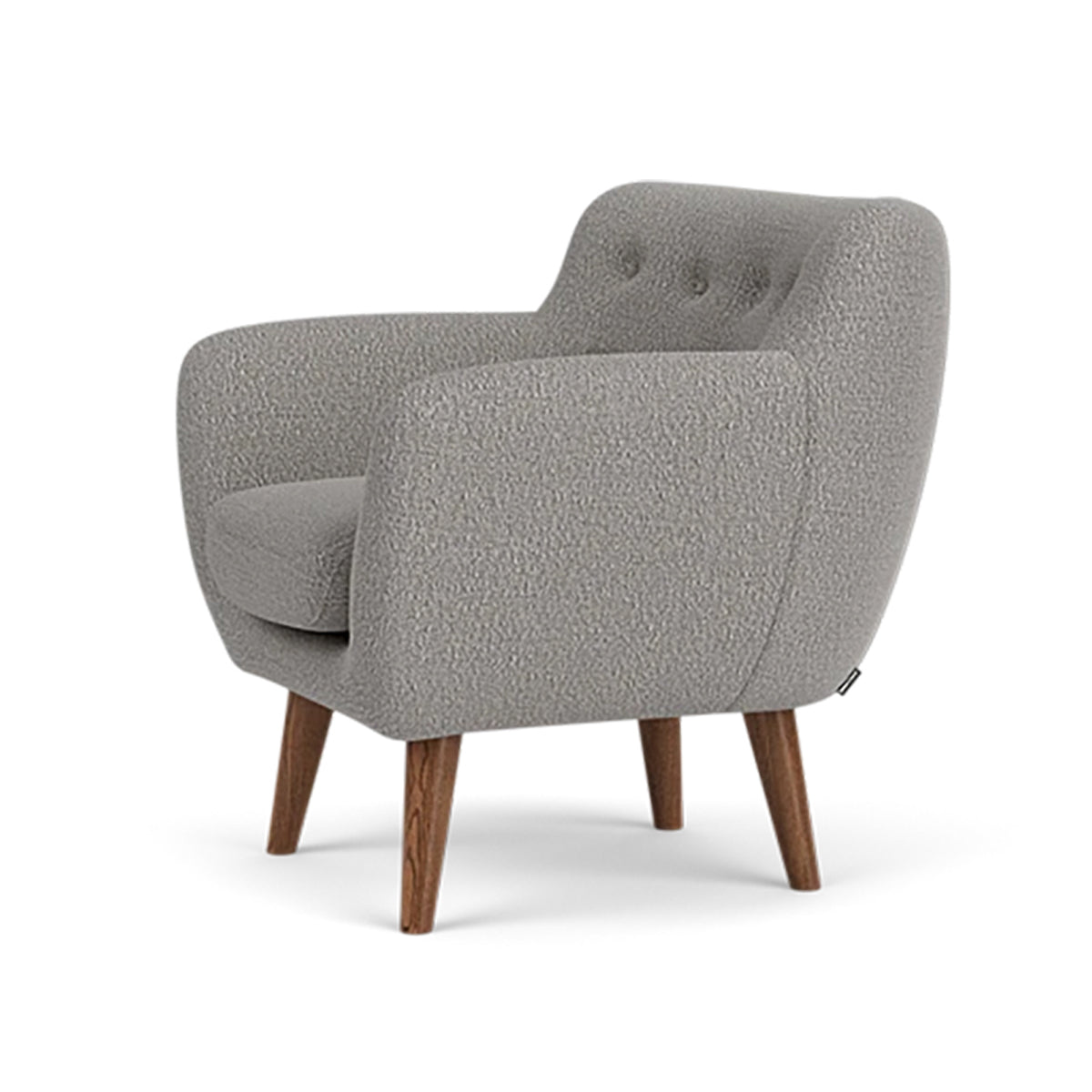 Anne Boucle Armchair - Modern Velvet Upholstered Accent Chair for Living Room, Bedroom, or Office - Stylish & Comfortable Seating with Solid Wood Legs