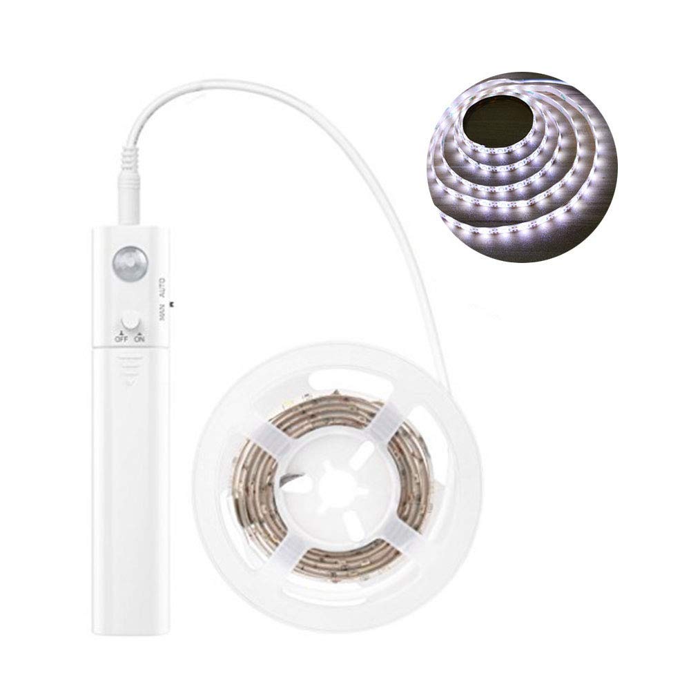 GLOA 2M LED Strip Lights with PIR Motion Sensor - Flexible 2835 SMD LED Tape Light for Bedroom, Closet, Cabinet - White Color, Energy Saving, Easy Installation (2M Length) - Perfect for Home Decor, Under Cabinet Lighting, and DIY Projects