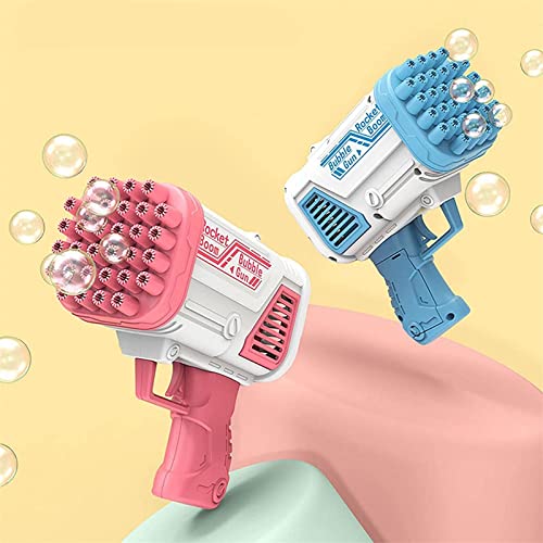 32 Hole Bubble Blower with Colorful LED Lights & Strong Wind - Outdoor Summer Party Toy for Kids, Boys and Girls - Perfect for Birthday Parties, Backyard Play, and Outdoor Events