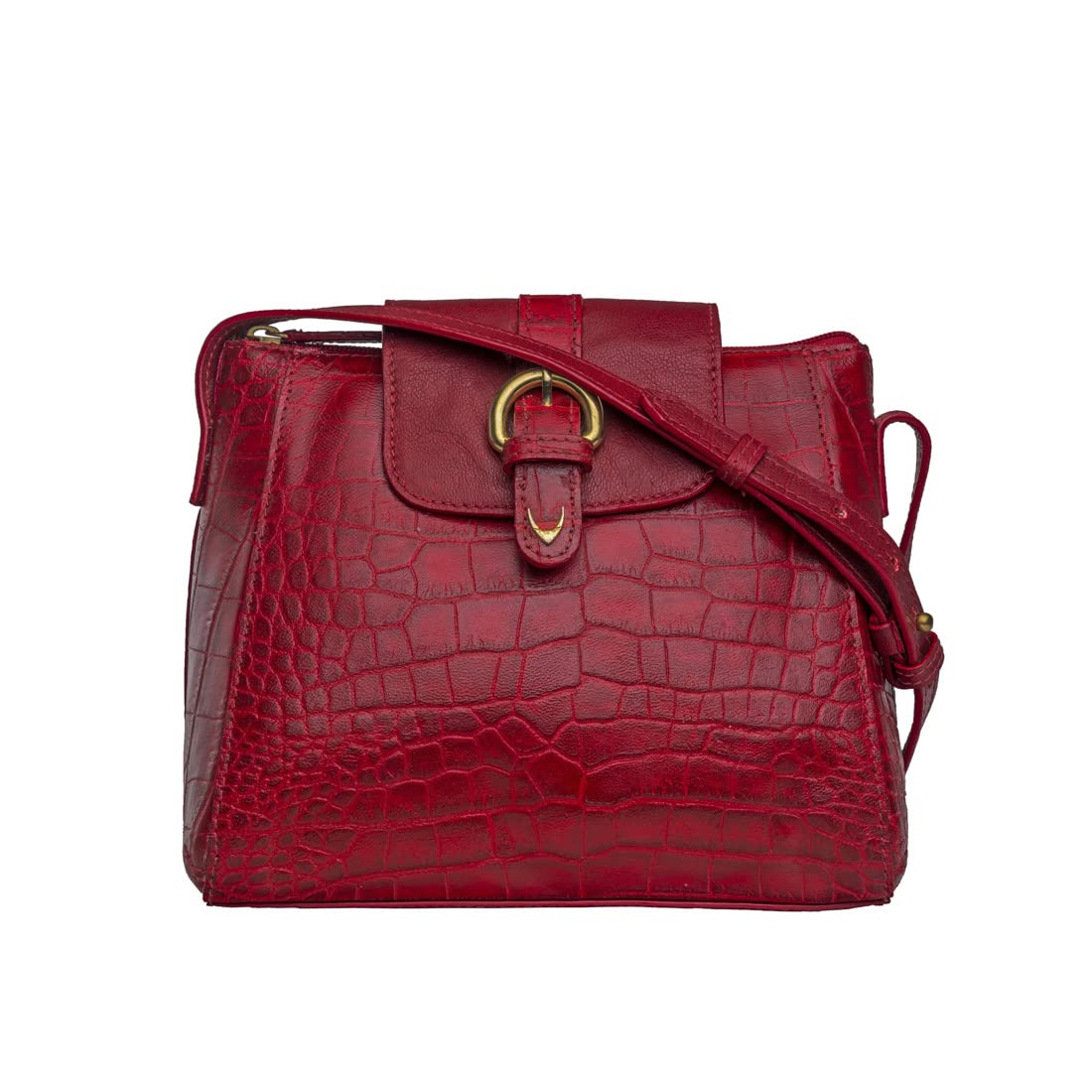Hidesign Genuine Leather Sling Bag for Women & Men - Stylish Crossbody Shoulder Bag in Red - Perfect for Travel, Work & Everyday Use