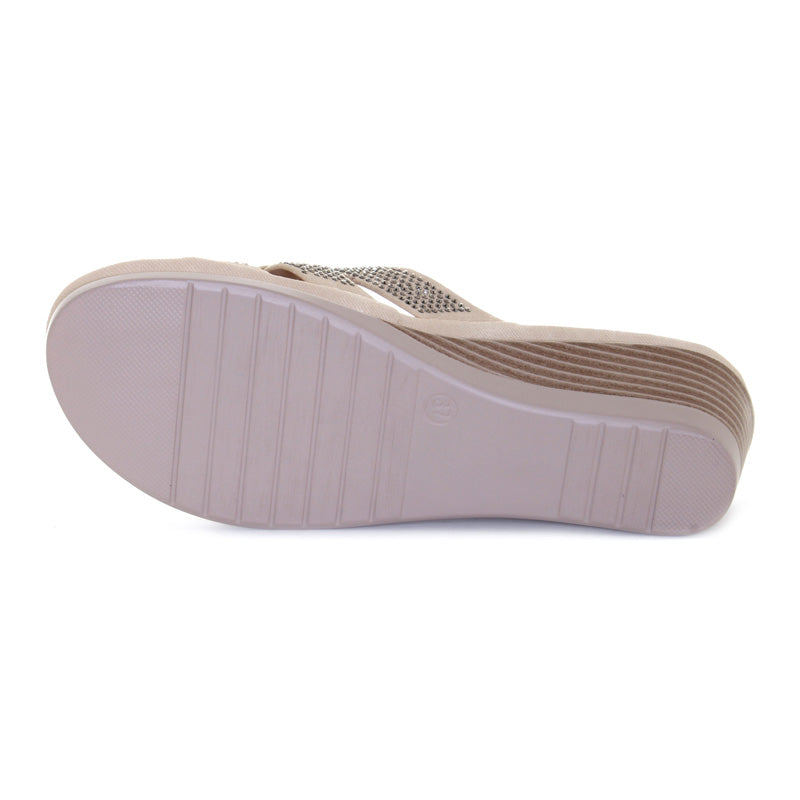 Women's Comfortable Magenta Wedge Sandals for Summer - Casual Beach Walking, Outdoor Parties & Vacation Outfits