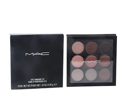 MAC Eye Shadow X 9 - Dusky Rose Times Nine Palette, 1.06 oz / 30g, 9 Multicolor Matte & Shimmer Powder Eyeshadows | Perfect for Day to Night Makeup Looks, Professional & Everyday Use