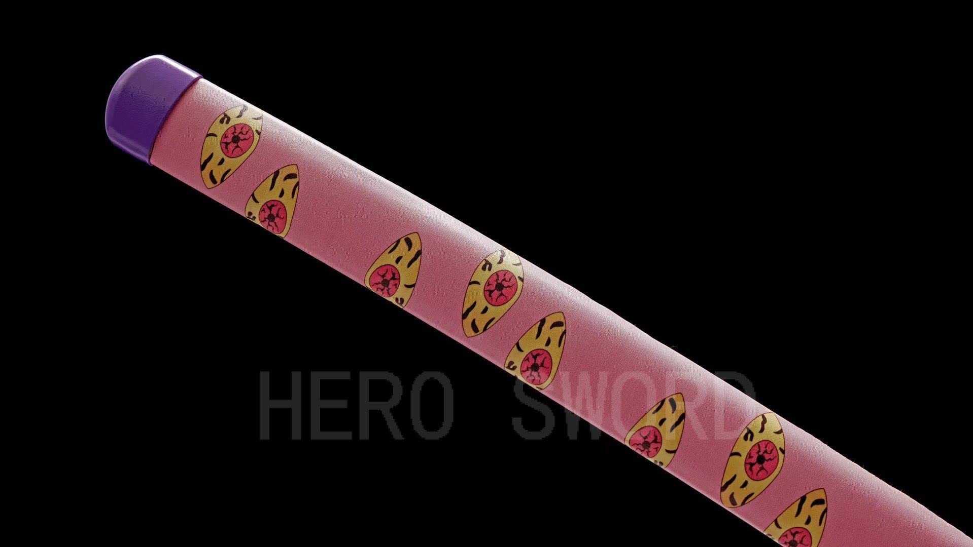 HERO SWORD Japanese Anime Katana - Hand Forged 1045 Carbon Steel Samurai Sword, Full Tang Handmade Sharp Blade - Demon Slayer Inspired Katana for Cosplay, Martial Arts Training & Anime Collection