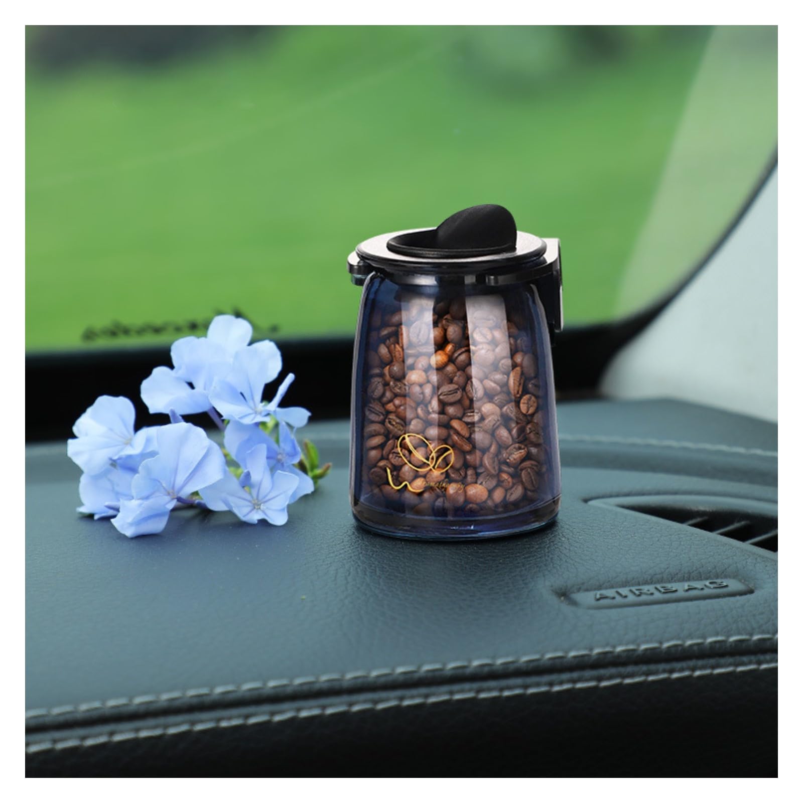 Premium Coffee Scented Car Air Freshener with Vent Clip - 2 Pack Refillable Natural Coffee Bean Fragrance, Eliminates Odors & Freshens Vehicle - Perfect Car Accessory Gift for Men & Women (Latte Scent) - Ideal for Commuting, Road Trips & New Cars