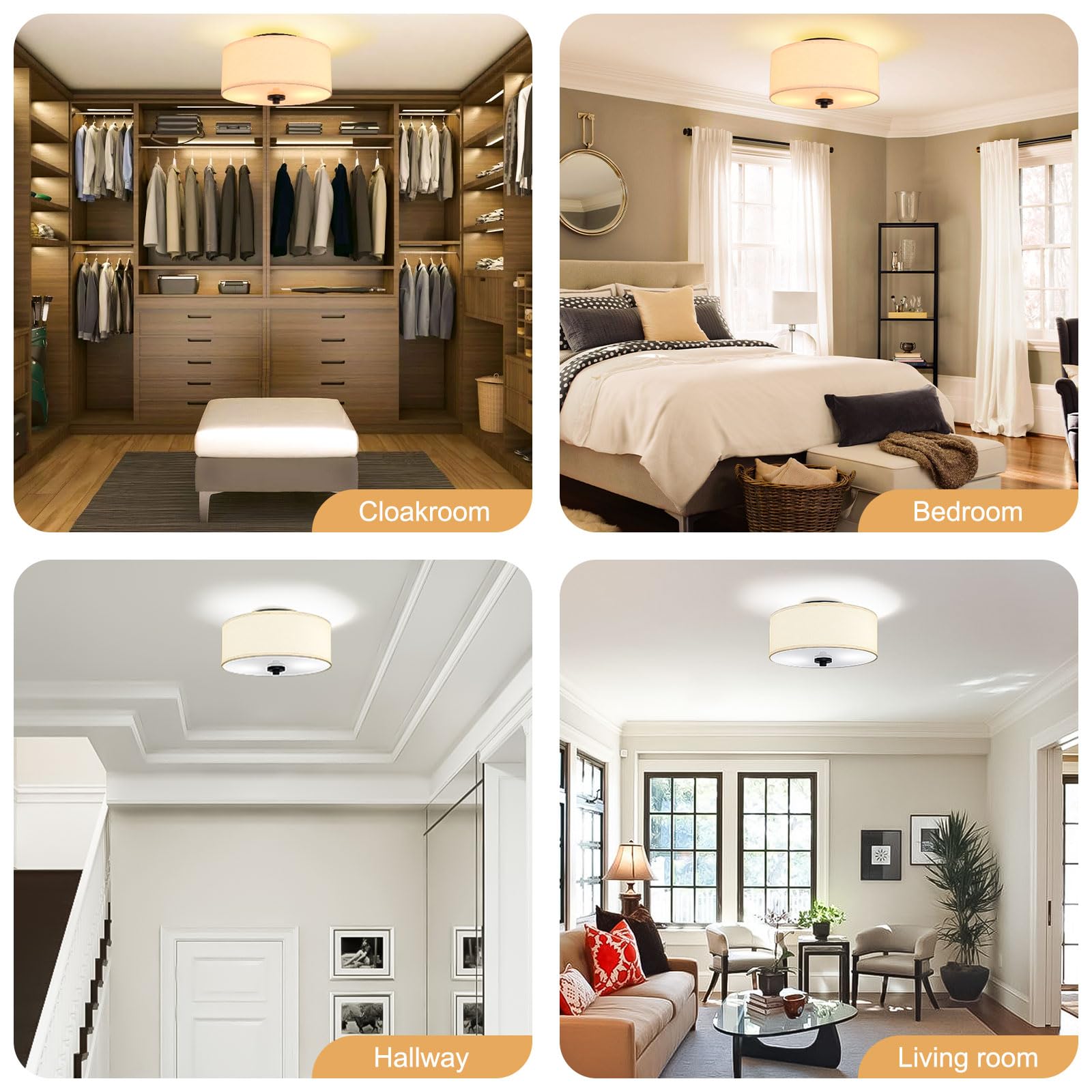2-Light Flush Mount Ceiling Fixture - 12
