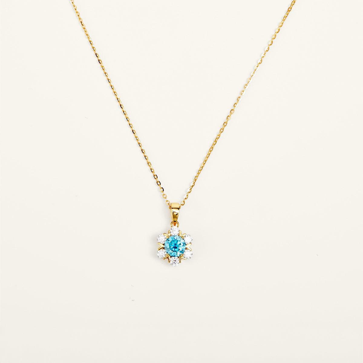 Exquisite Moissanite Flower Pendant Necklace for Women - Romantic Gift for Anniversary, Valentine's Day & Special Occasions | Elegant Jewelry for Date Night, Wedding & Everyday Wear