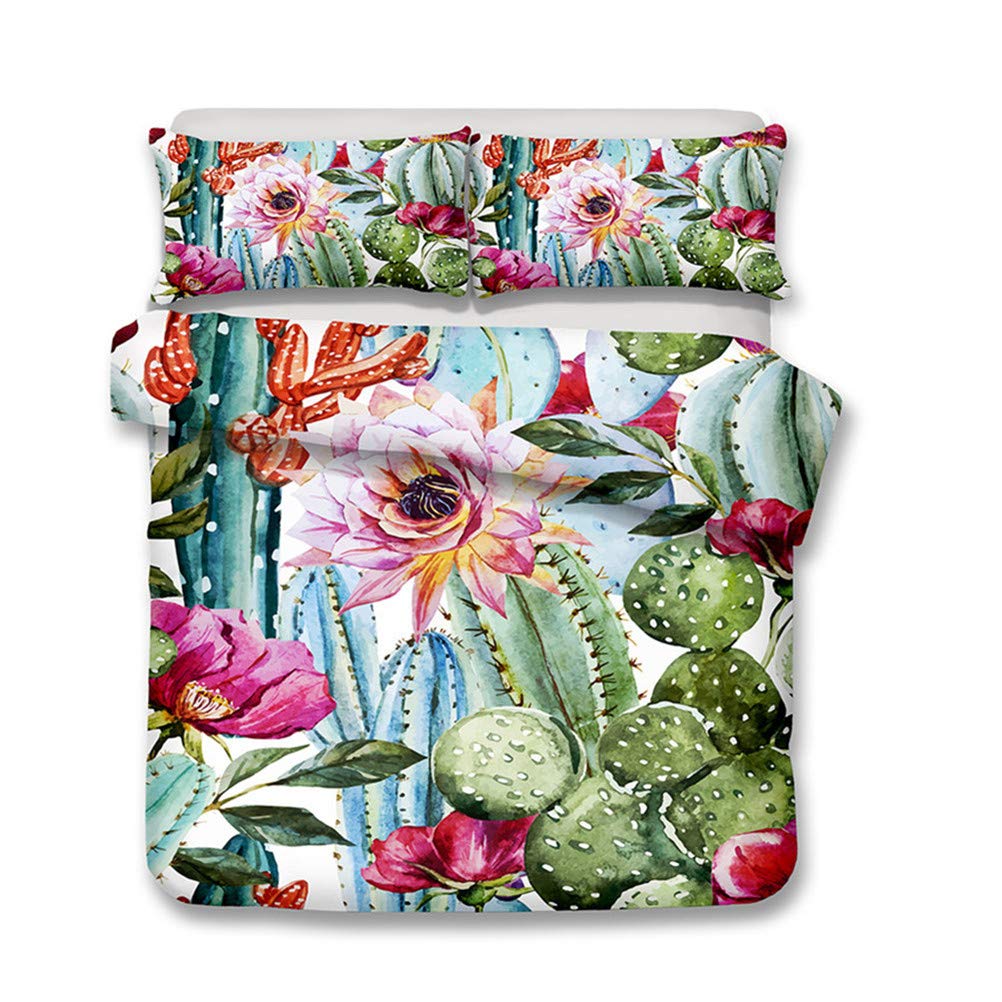 Cactus Duvet Cover Set - Soft 3-Piece Bedding for Twin/Queen Beds - Home Decor