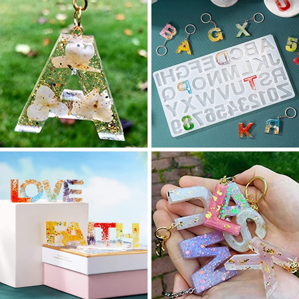 Backward Alphabet Silicone Molds for Resin Casting - DIY Letter Molds for Keychains, Jewelry & Home Decor - Perfect for Crafting Personalized Gifts & Resin Art Projects