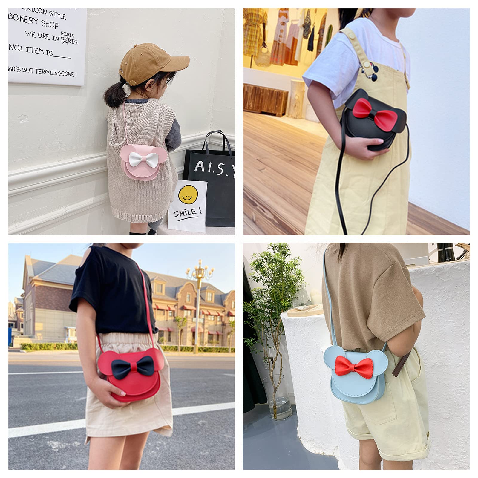 SOTOGO 8-Piece Little Girls Crossbody Purse Set - Cute Princess Handbags & Mini Shoulder Bags for Toddlers (8 Colors) - Perfect for Birthday Gifts, Dress-Up Play & Everyday Use
