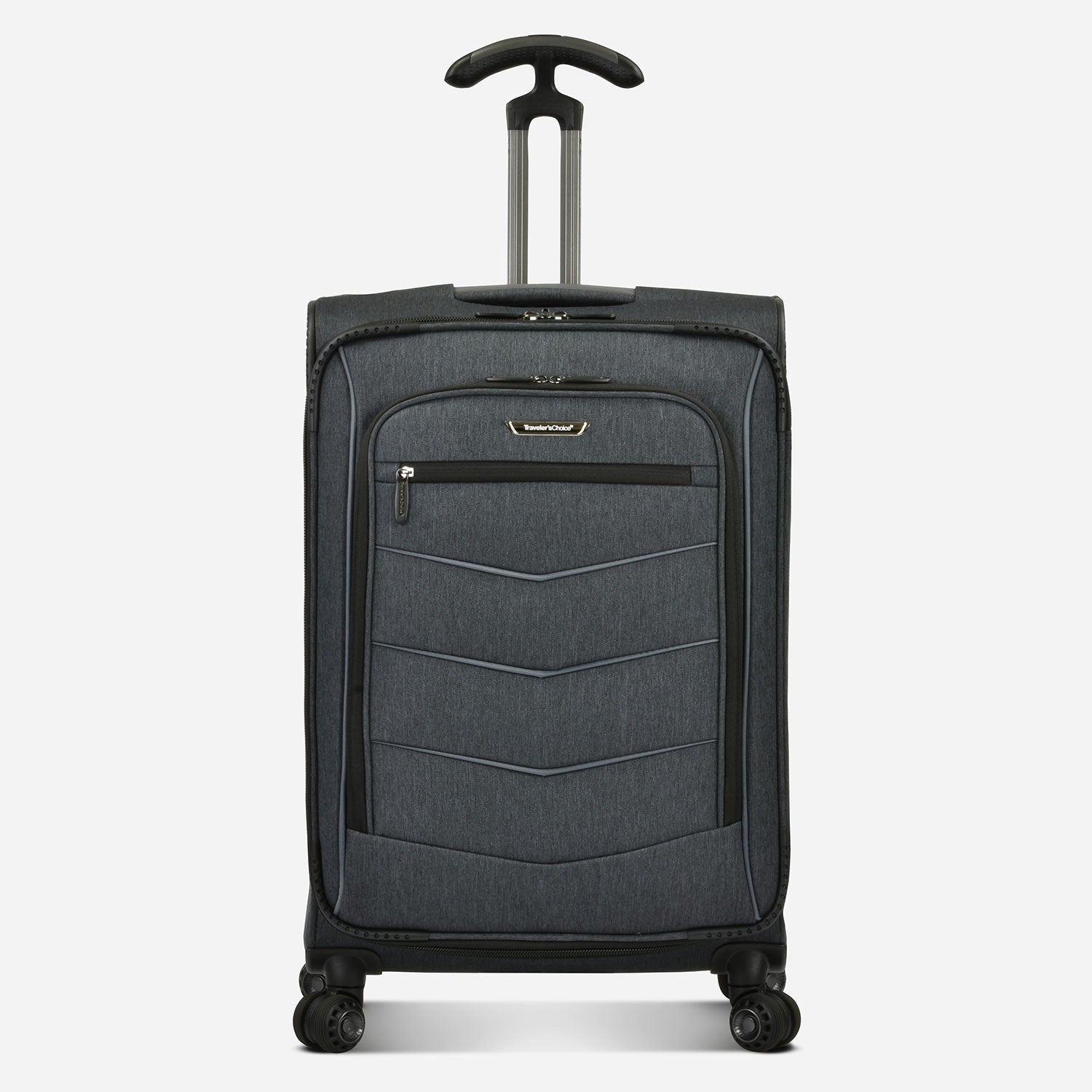 Silverwood Softside Medium Checked Luggage - Lightweight Expandable Carry-On Suitcase for Travel, Business Trips & Weekend Getaways | Durable Spinner Wheels & TSA Lock