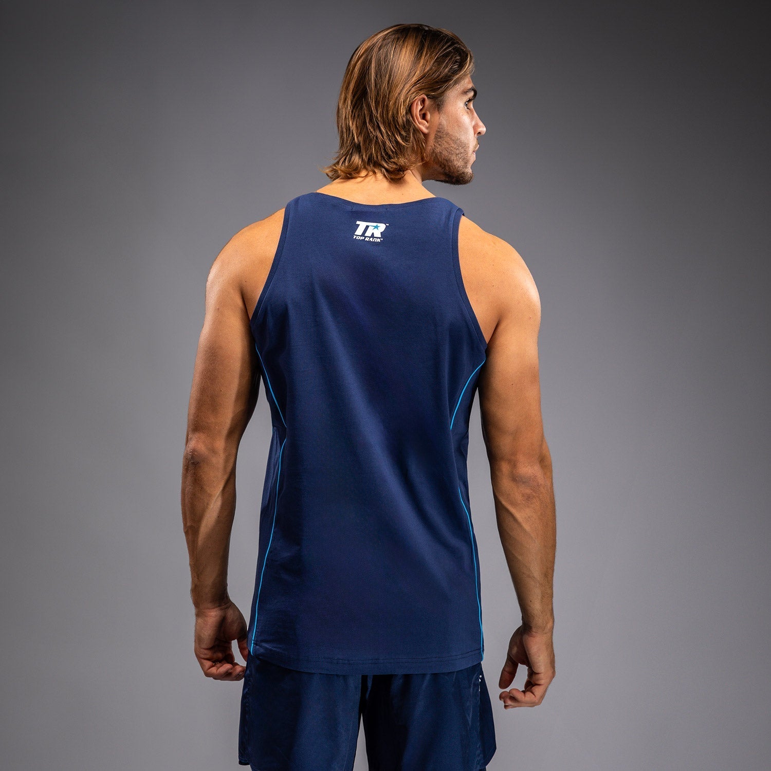 Venum x Top Rank Original Men's Tank Top - Navy Blue MMA & Training Shirt for Combat Sports & Gym Workouts