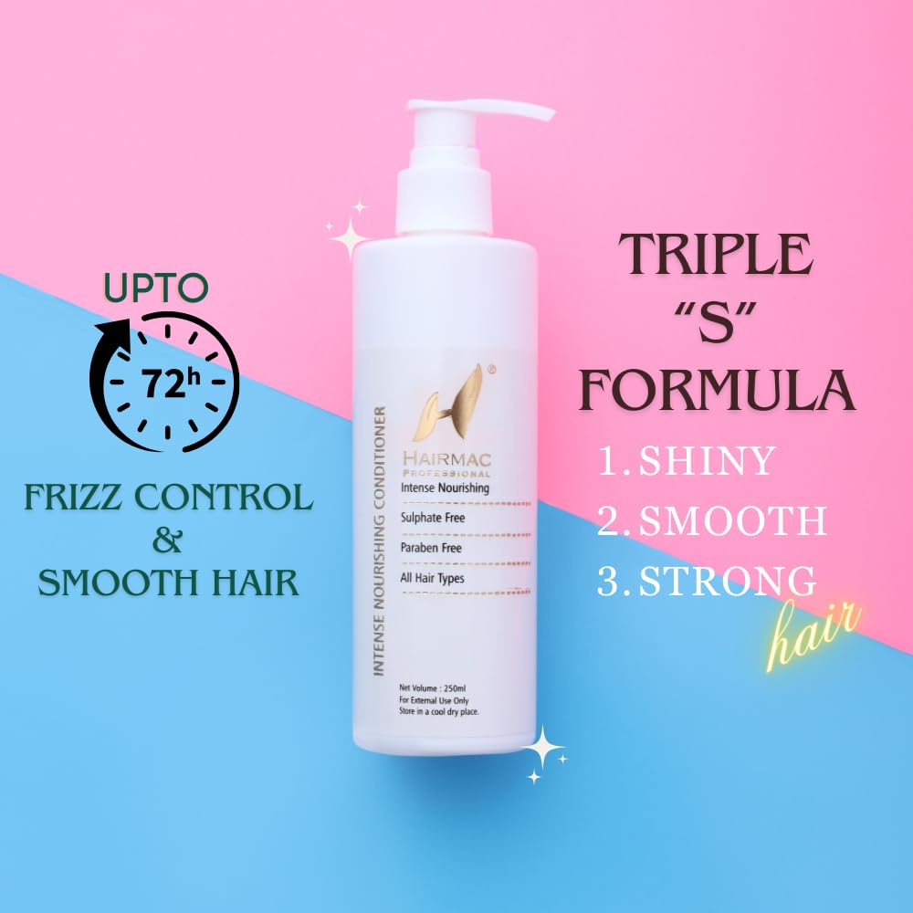 Hairmac Sulfate Free Conditioner 250ml - Hydrating & Nourishing Hair Treatment for Dry, Damaged Hair - Perfect for Daily Use & Color-Treated Hair
