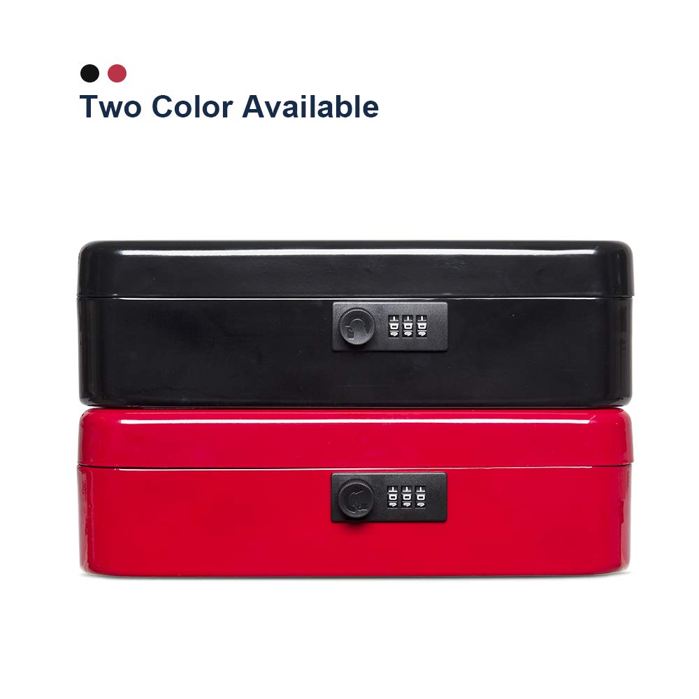 KYODOLED Large Cash Box with Combination Lock & Key - 11.8