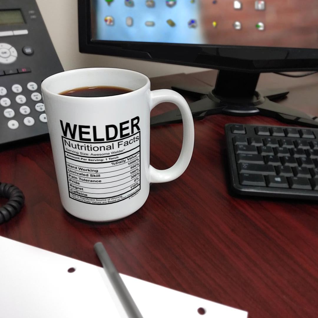 ThisWear Welder Gifts - 15oz Ceramic Coffee Mug with Handle - Funny Welder Retirement & Appreciation Present - Perfect for Workshops, Job Sites & Office Use