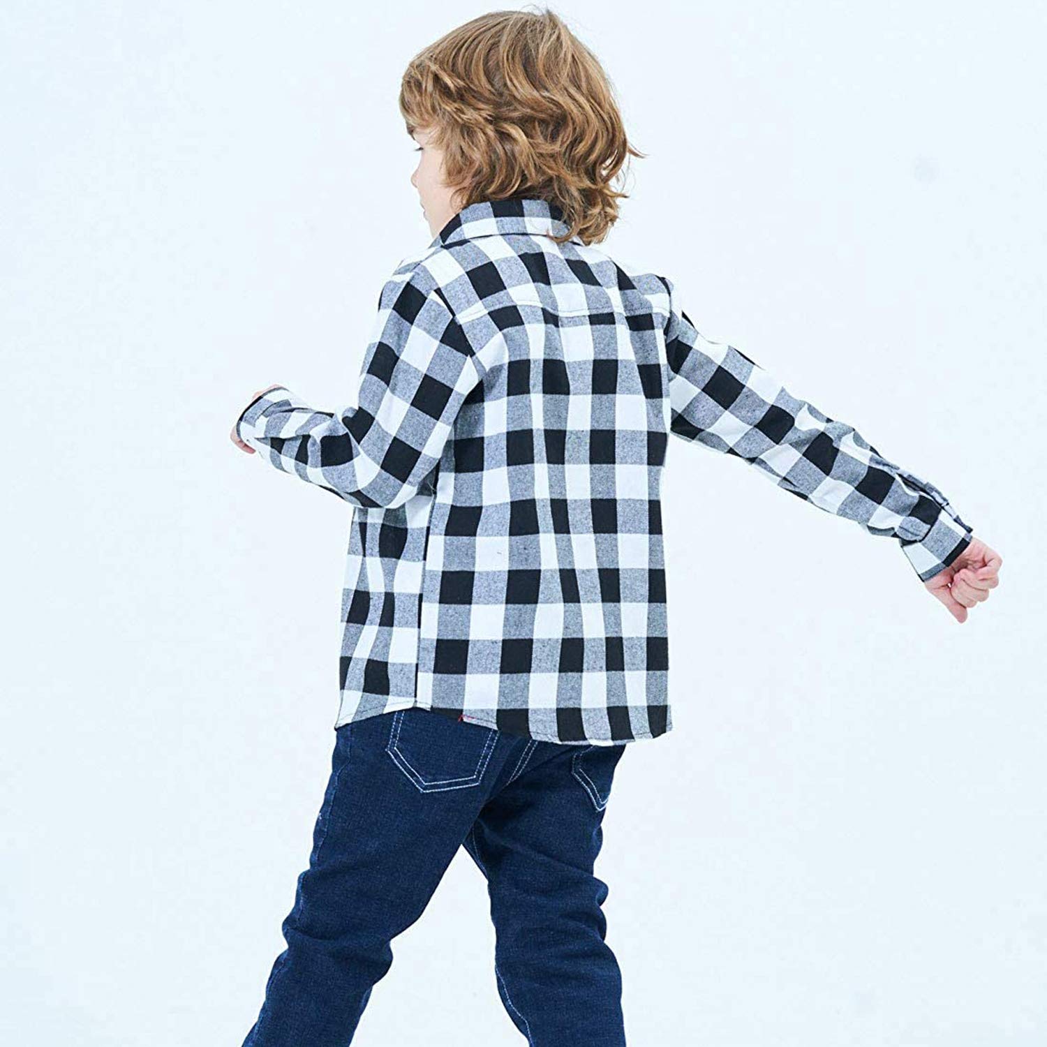 Stylish Boys & Girls Plaid Flannel Shirts - Long Sleeve Button Down Dress Shirts for Kids 2T-8T | Perfect for School, Playdates & Family Outings