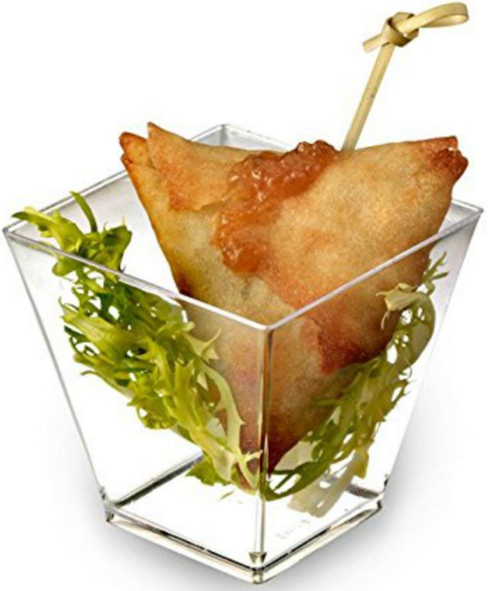Zappy Square 6.8 oz Clear Disposable Plastic Cups - 400 Pack for Soup, Parfait, Dessert, Ice Cream, Mousse, Trifle, Appetizers & Party Serving - Perfect for Catering, Restaurants, and Home Entertaining