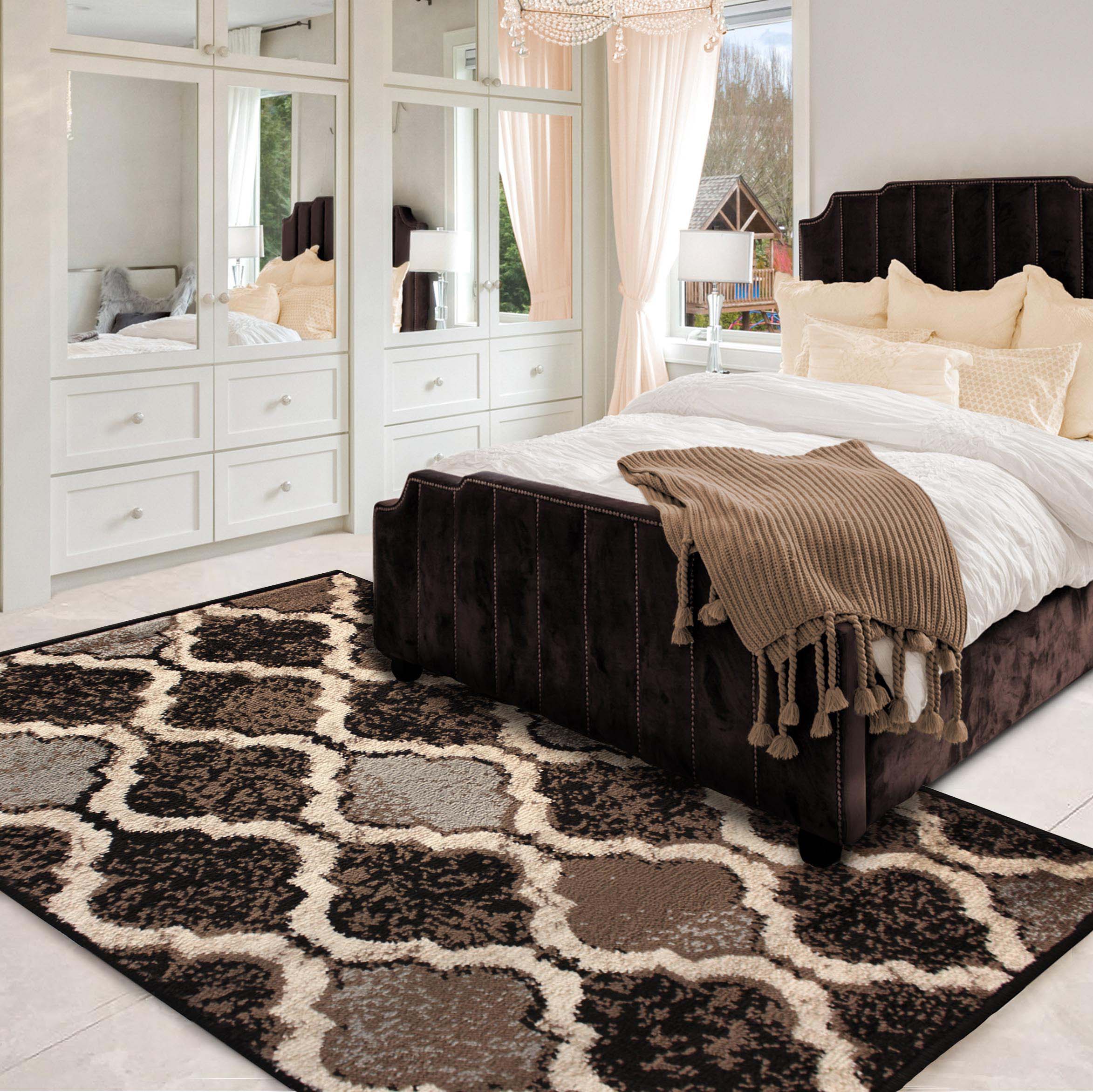 Viking Geometric Trellis Indoor Area Rug & Runner - Non-Slip Boho Chic Carpet for Living Room, Bedroom, Hallway - Perfect for Nordic Home Decor & Cozy Spaces