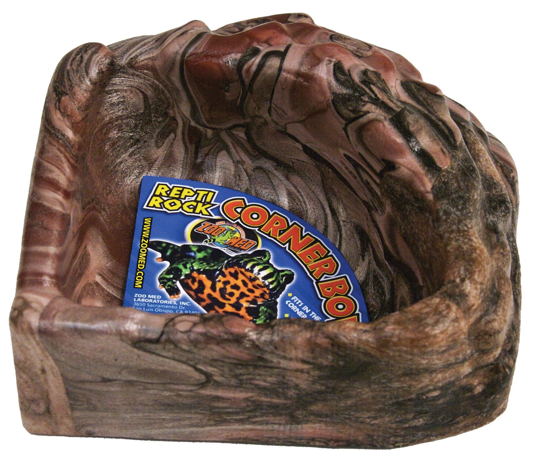 Repti Rock Corner Bowl - Small Reptile Water Dish for Lizards, Turtles, and Snakes - Natural Stone Look Pet Feeder - Perfect for Terrariums, Vivariums, and Reptile Habitats