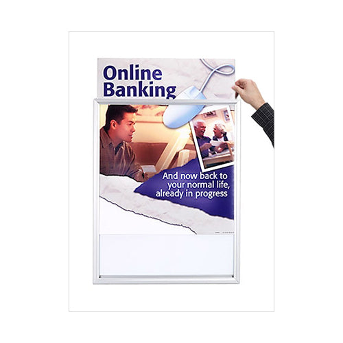 20x28 Beveled Poster Frame - Top or Side Load, Black & Silver Metal Finishes for Wall Art, Photos, and Signs - Perfect for Home, Office, and Gallery Displays