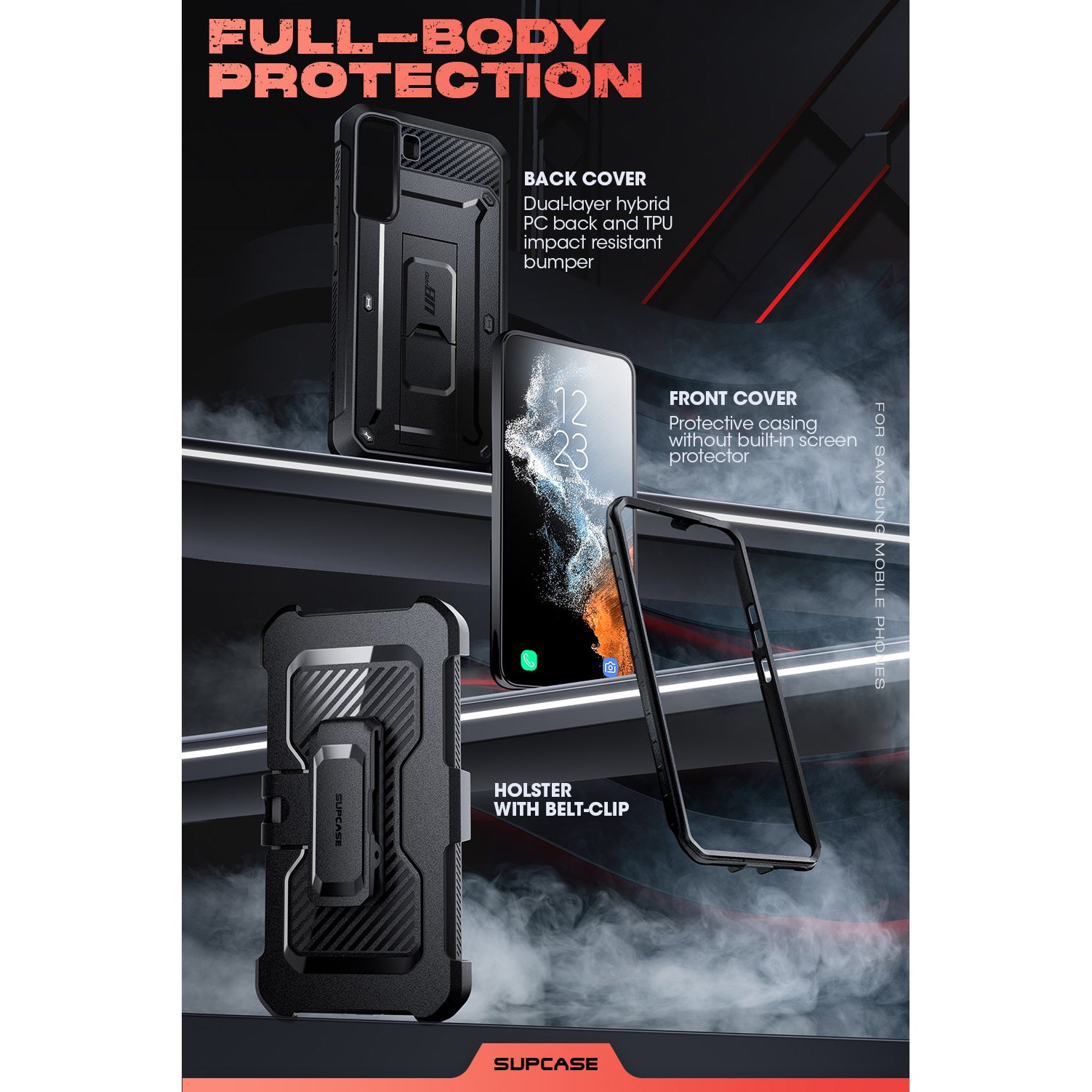 Samsung Galaxy S22 Plus Unicorn Beetle PRO Rugged Case - Heavy Duty Protective Cover with Kickstand, Shockproof & Scratch Resistant - Perfect for Outdoor, Work & Travel (Black)