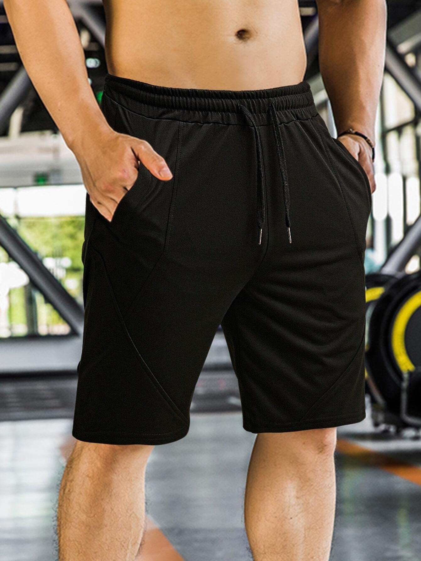 HDZWW Men's Casual Summer Shorts - Solid Color with Slant Pockets & Drawstring Waist - Comfortable Beach & Athletic Shorts for Outdoor Activities (Black, XL) - Perfect for Swimming, Running, Gym & Vacation Wear