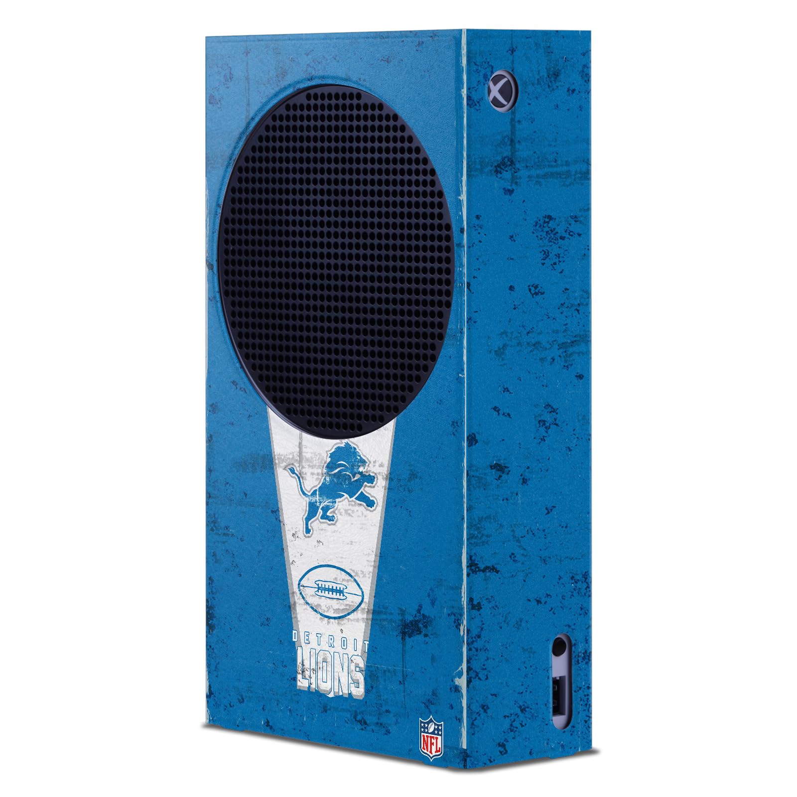 Official NFL Detroit Lions Console Wrap Compatible with Xbox Series S - Gaming Skin for Enhanced Protection & Team Spirit - Perfect for Game Rooms & Fan Decor