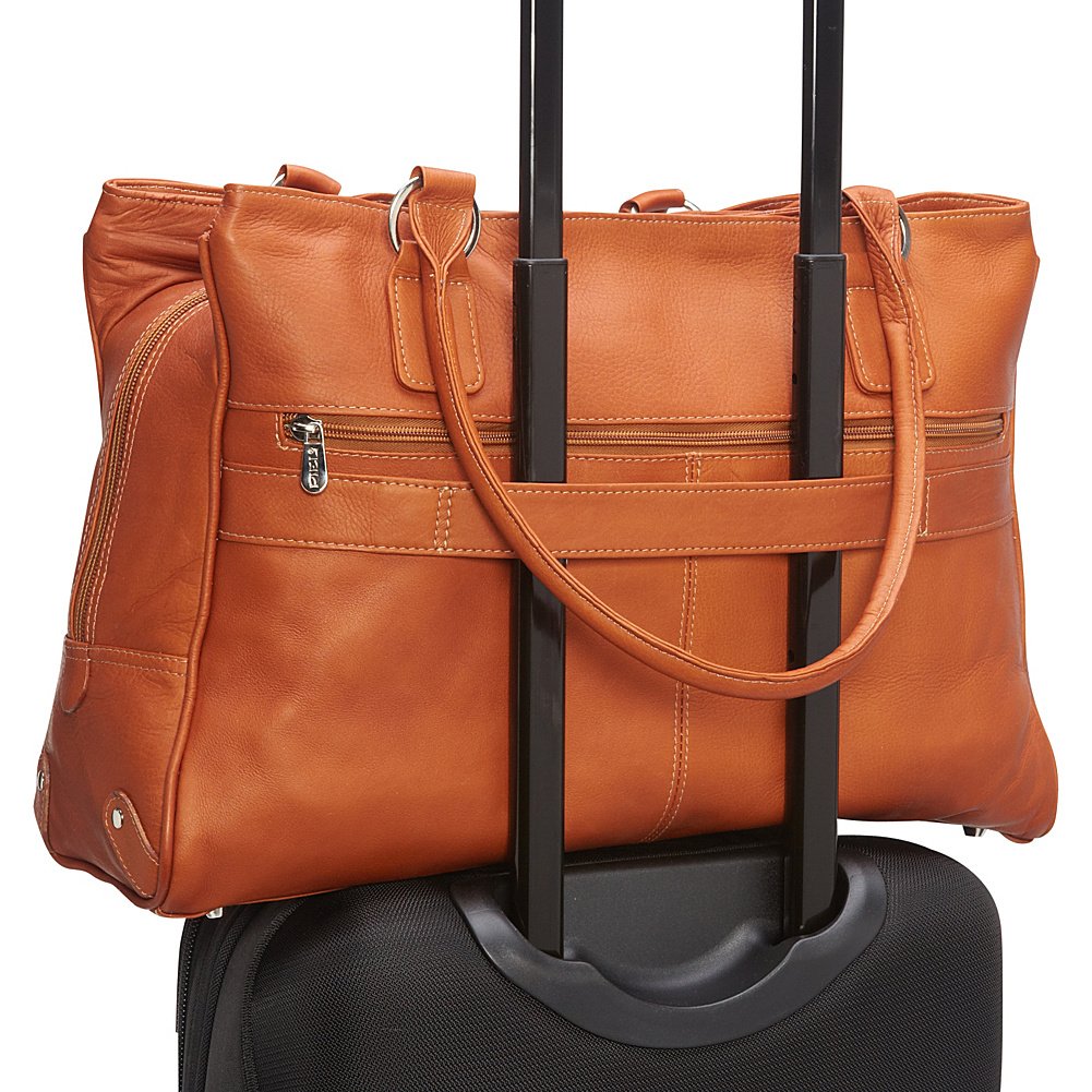 Stylish Chocolate Brown Laptop Travel Tote Bag for Women & Men - Waterproof Work Commuter Briefcase with Padded Laptop Compartment (Fits 15.6