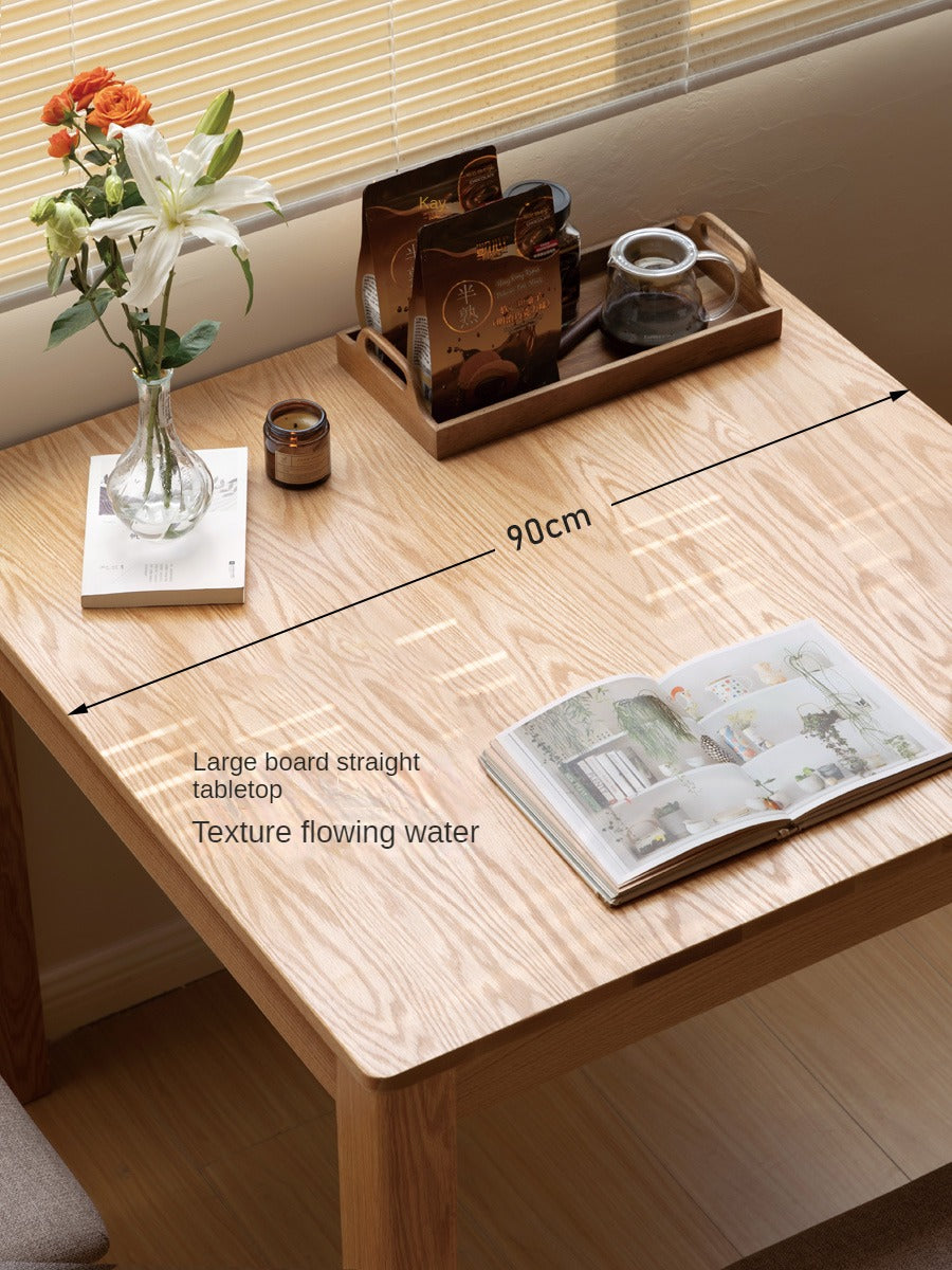 Solid Oak Wood Square Dining Table - Rustic Farmhouse Style for Kitchen, Dining Room & Small Spaces | Durable & Stylish Home Furniture