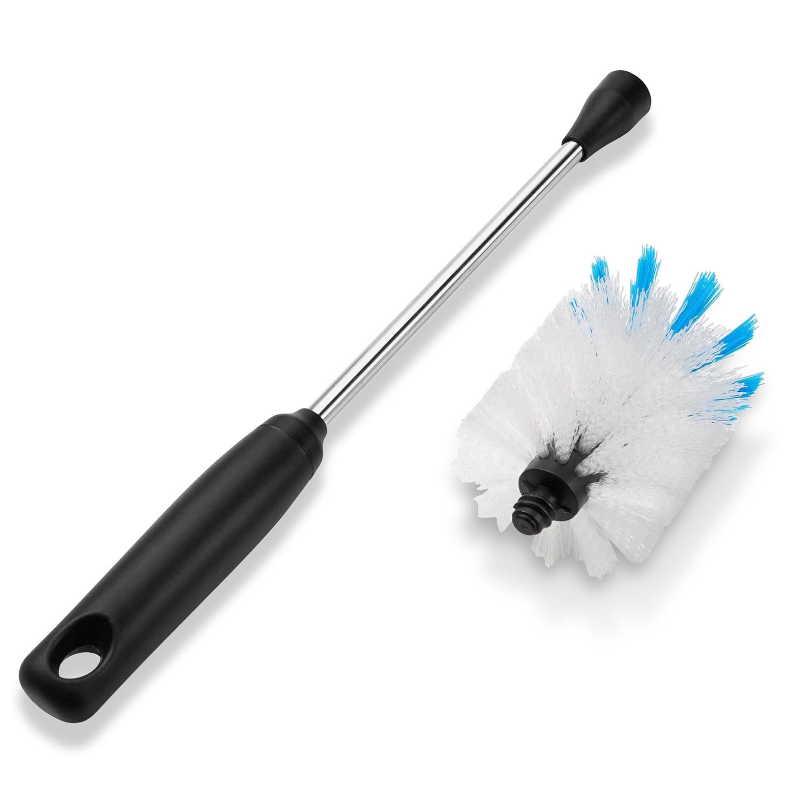Stainless Steel Water Bottle Brush 2 Pack - Long Handle Cleaning Brush with Removable Head for Sports Bottles, Baby Bottles, Cups & Jars - Durable 13