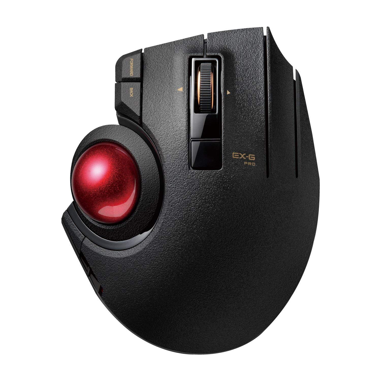 ELECOM EX-G Pro Trackball Mouse - Wired/Wireless/Bluetooth, 8-Button Thumb Control Ergonomic Mouse with Optical Gaming Sensor & Smooth Red Ball - Compatible with Windows 11 & macOS (M-XPT1MRBK) - Perfect for Gaming, Office Work & Graphic Design