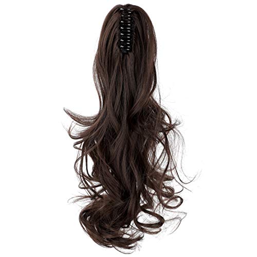 Clip-in Ponytail Hair Extension with Claw Clip - Natural Looking Hairpiece for Instant Volume & Length - Perfect for Parties, Weddings & Everyday Styling
