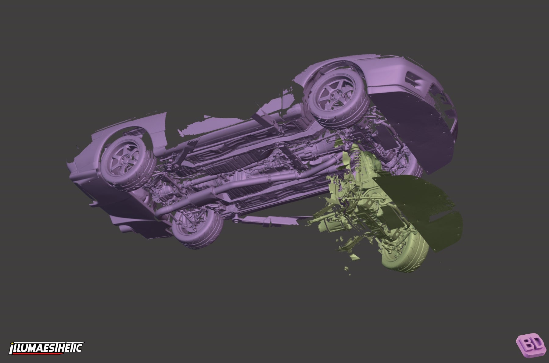Nissan Skyline GT-R R32 Coupe 3D Model (1989-1994) - High-Quality Digital Scan for Racing Games, 3D Printing & Car Restoration Projects