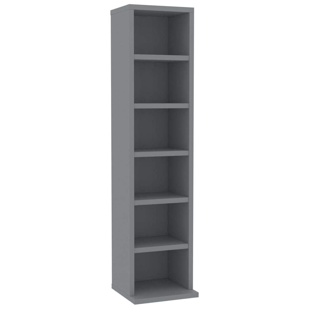 Unfade Memory CD Cabinet - Narrow Bookshelf & Media Storage Shelf, Multi-Functional Chipboard Organizer (Gray) - Perfect for Living Room, Bedroom & Office Organization