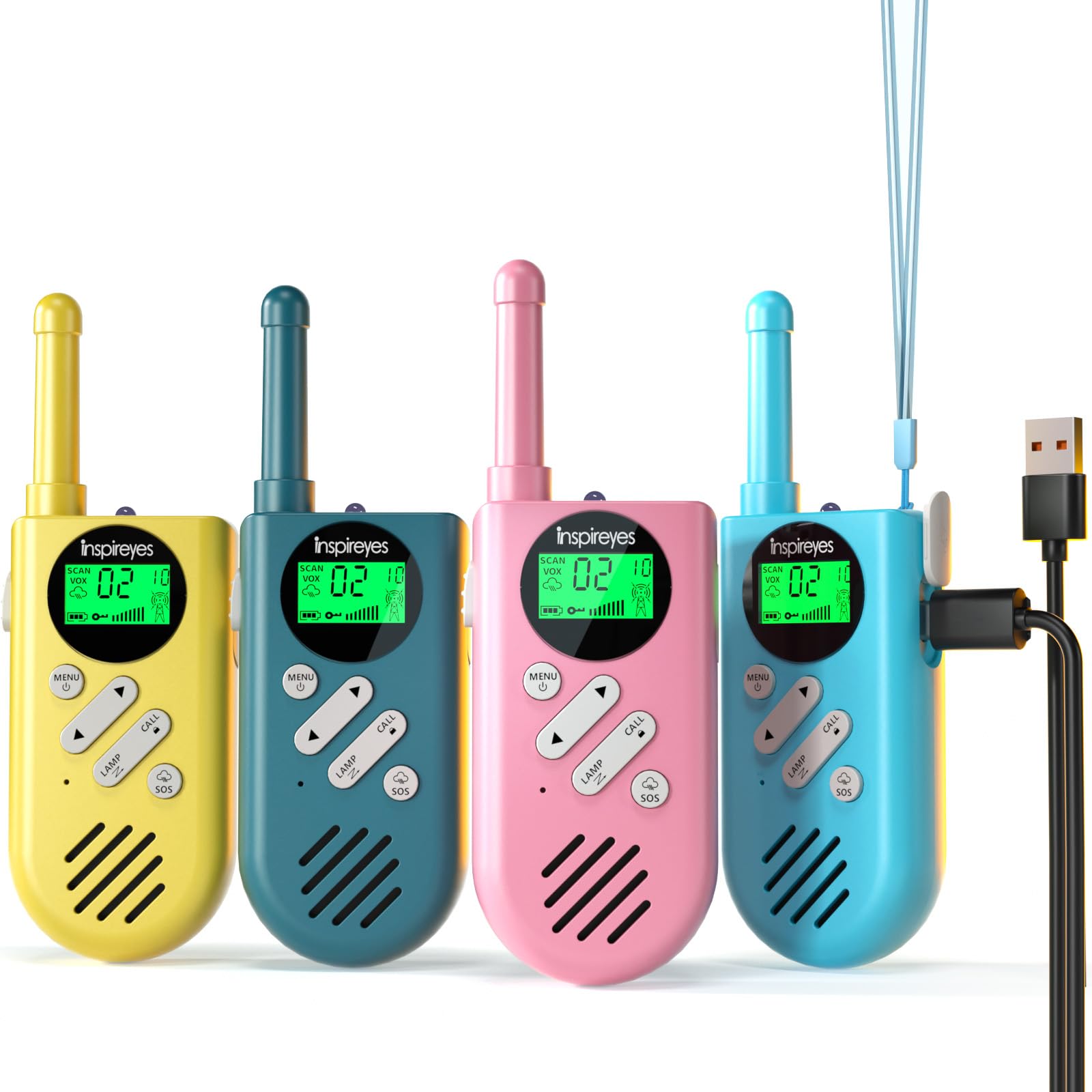 **Rechargeable Walkie Talkies for Kids - 4 Pack Long Range 2-Way Radios with 48-Hour Battery Life - Perfect for Outdoor Camping, Games, and Birthday/Christmas Gifts for Boys & Girls Ages 3-5, 8-12**