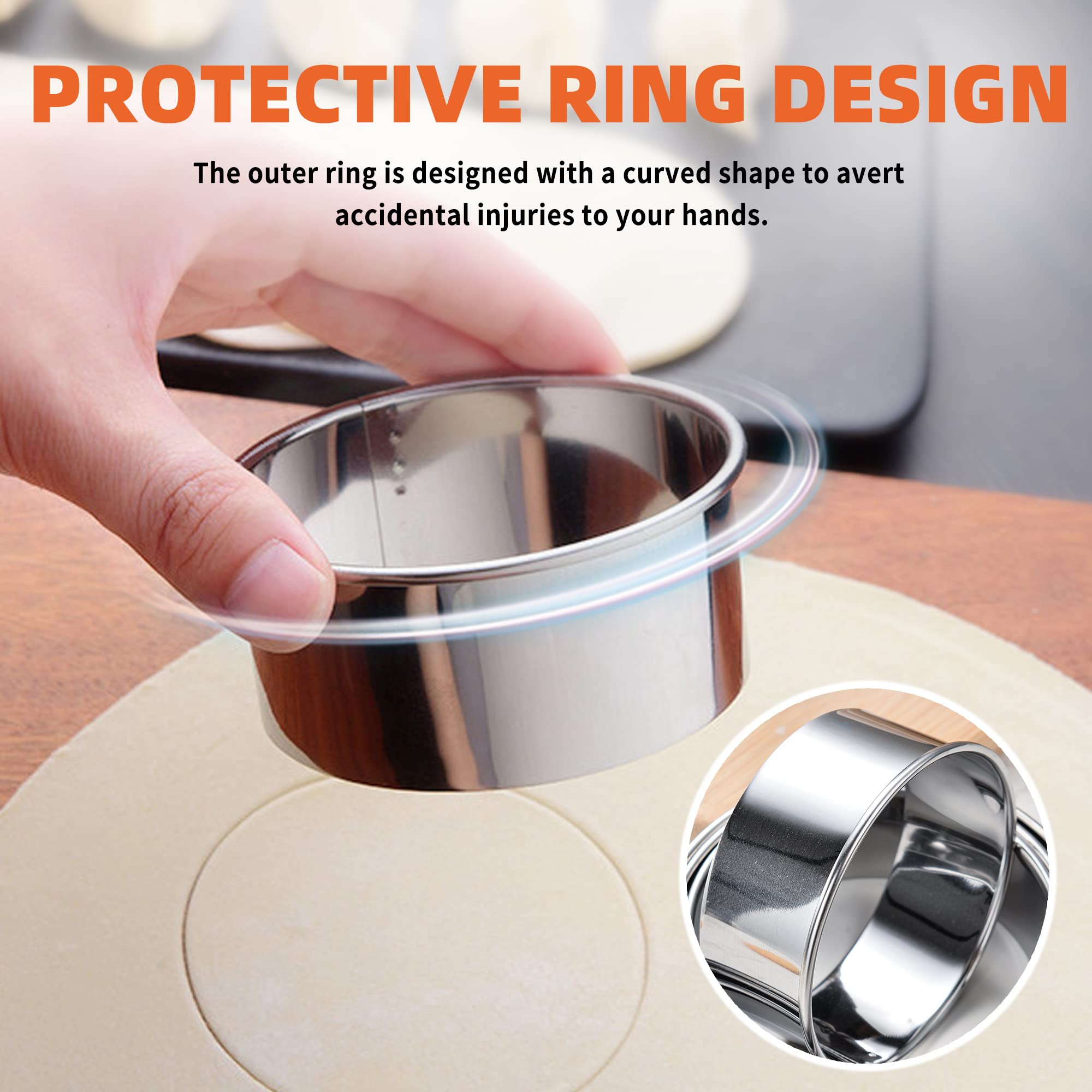 Premium Stainless Steel Dumpling Maker & Empanada Press Set - 2 Sizes (5-Piece) with Dough Cutter for Chinese Dumplings, Pierogi, Calzones, Pastelitos & More | Perfect for Home Cooking, Meal Prep & Party Snacks