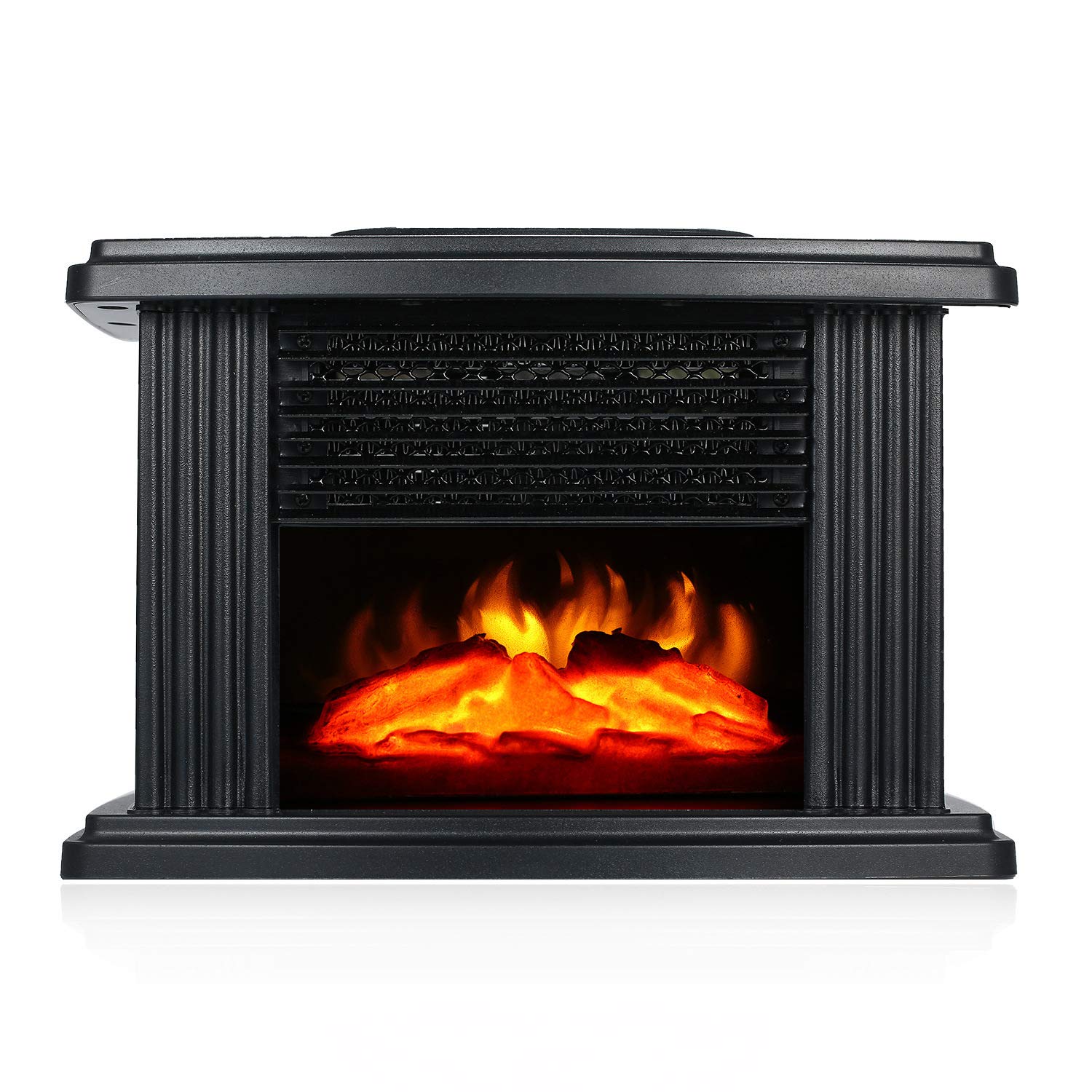 Electric Fireplace Heater with LED Flame Effect - 220V Adjustable Quiet Heater & Decorative Ambient Lighting for Living Room, Bedroom, Office