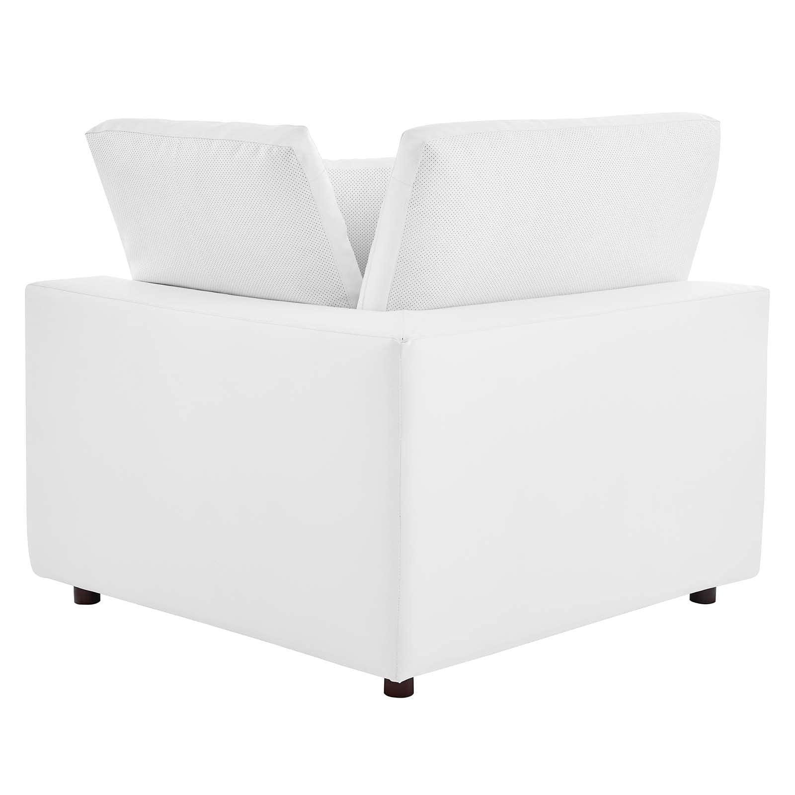 Modway Commix Modular Extra Large Sectional Sofa - White Vegan Leather Upholstery for Living Room, Lounge & Home Theater Seating