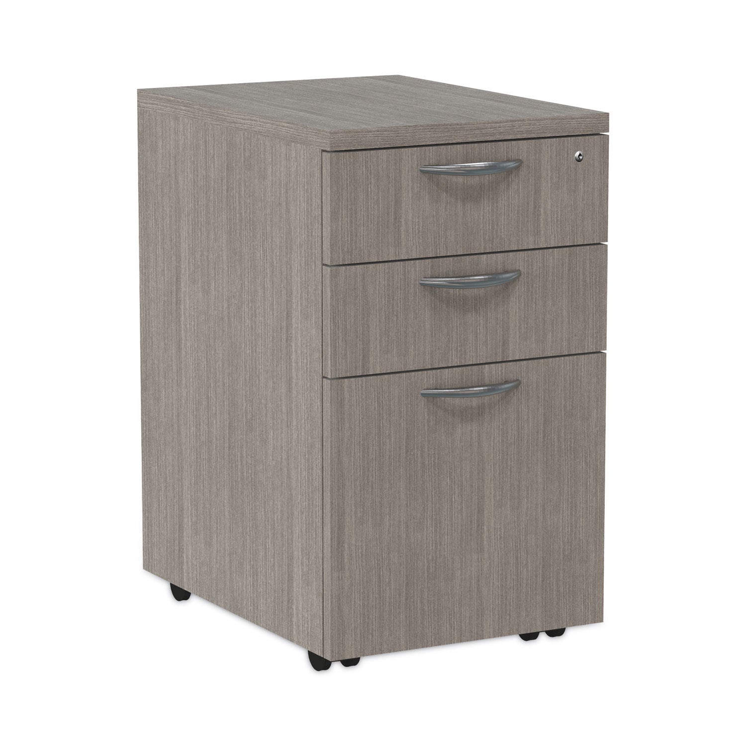 Alera Valencia Series 3-Drawer Mobile File Cabinet - Left/Right Opening, Legal/Letter Size, Gray - Office Storage Solution for Files & Documents (15.88