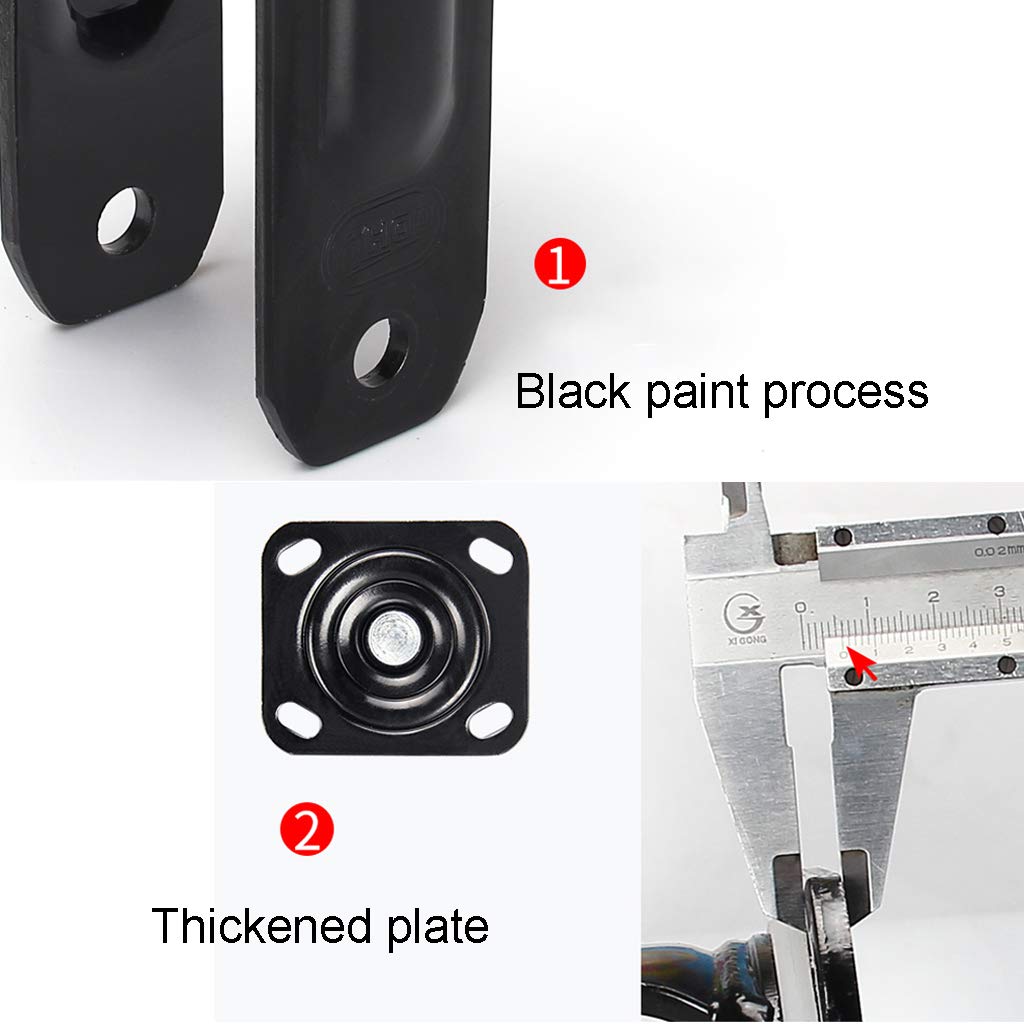 4 Pcs Heavy-Duty Silent Rubber Casters with Brakes - Universal Swivel & Locking Wheels for Furniture, Carts, and Workbenches - Smooth Rolling & Noise-Free Mobility