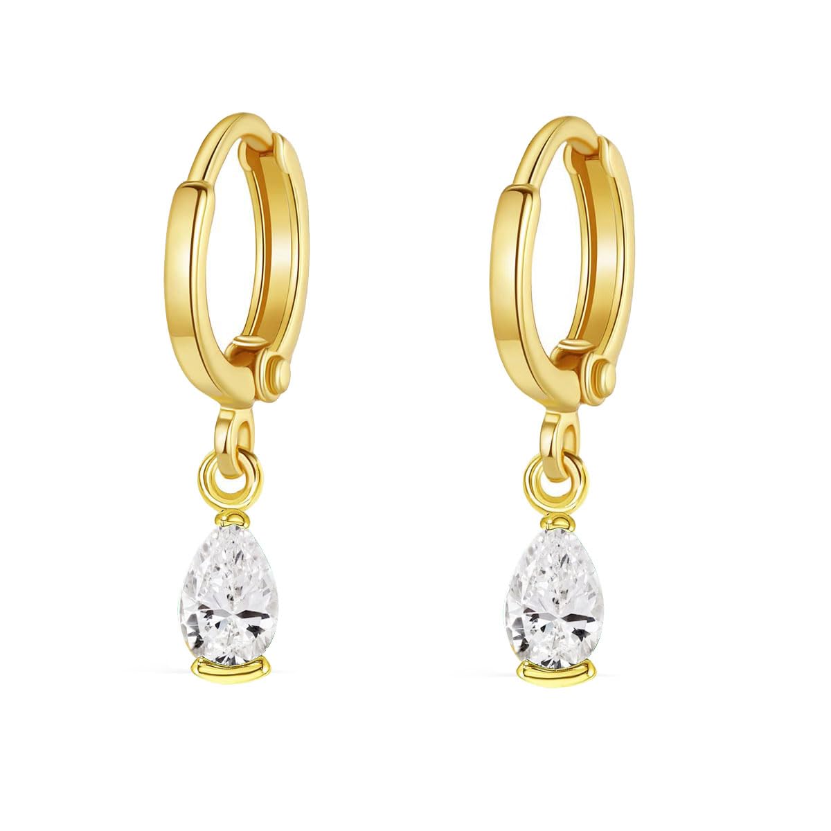 14K Gold Plated Women's Hoop Earrings Set - Trendy Huggie, Cartilage, Drop Dangle & Stud Earrings | Perfect Gift for Her | Elegant Jewelry for Everyday Wear, Parties & Special Occasions