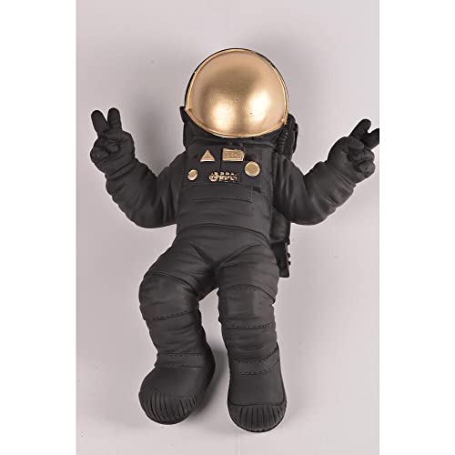 Astronaut Black Wall Statue - Modern Space Themed Home Decor & Wall Art for Living Room, Bedroom, or Office