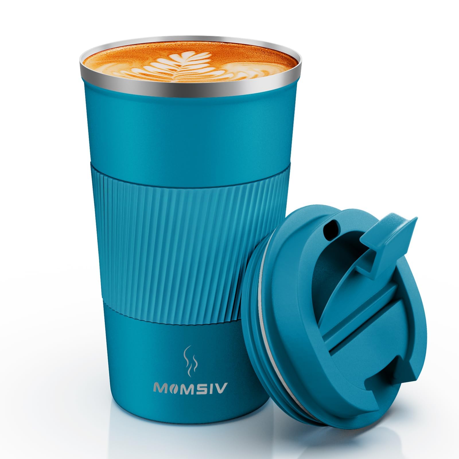 MOMSIV 17oz Insulated Stainless Steel Travel Mug - Leakproof Vacuum Coffee Tumbler for Hot & Cold Drinks - Double Wall Thermal Cup for Coffee, Tea, Water - Perfect for Commuting, Road Trips & Office Use