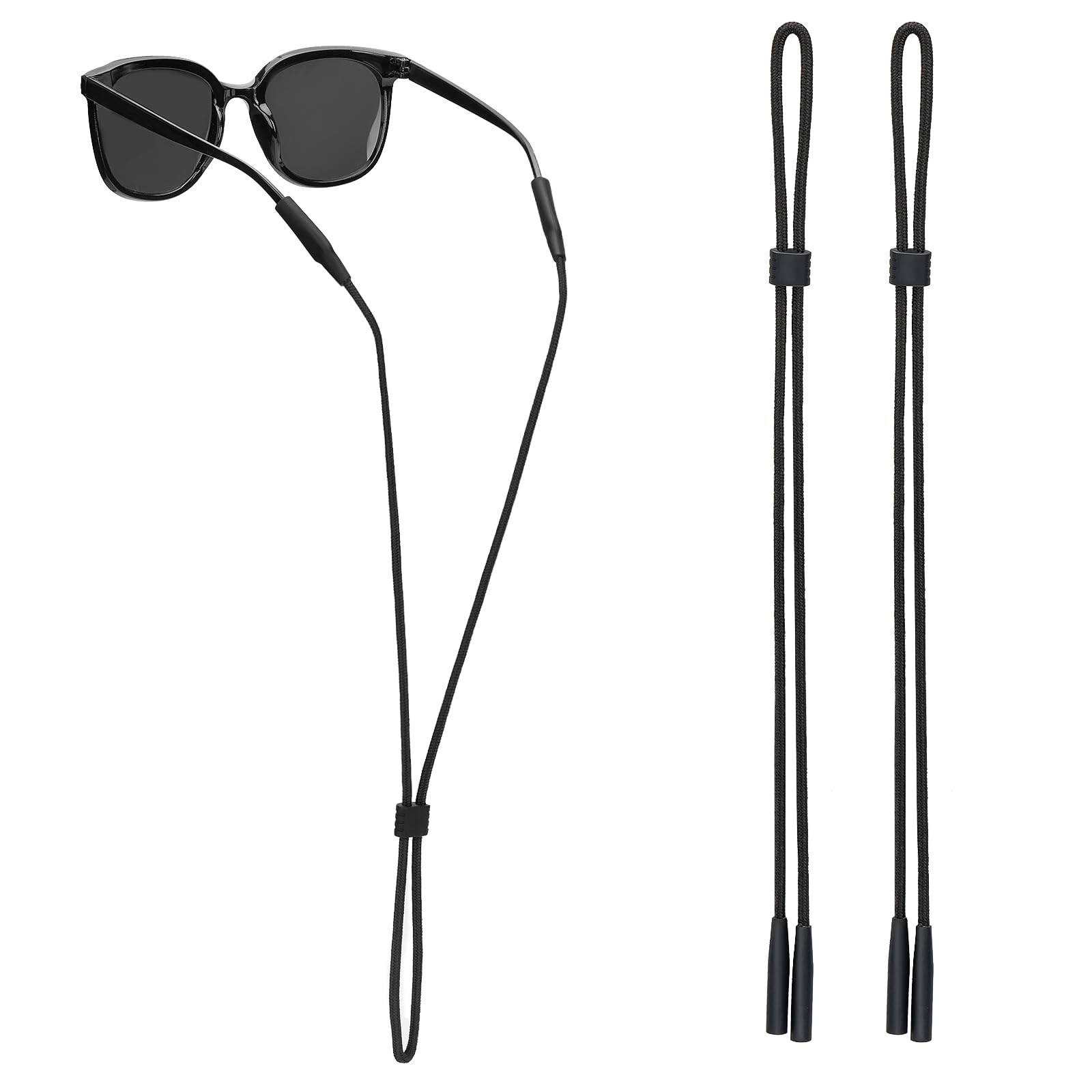 GOSALISU Black Sunglasses Strap for Men & Women - Ultra-Light Eyeglass Holder Neck Strap for Sports, Running, Hiking & Outdoor Activities