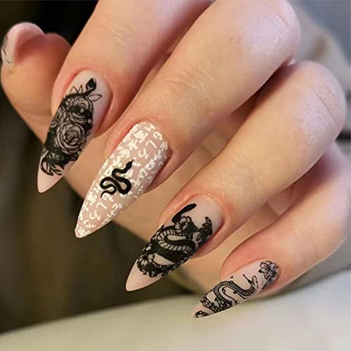 Snake Pattern False Nails