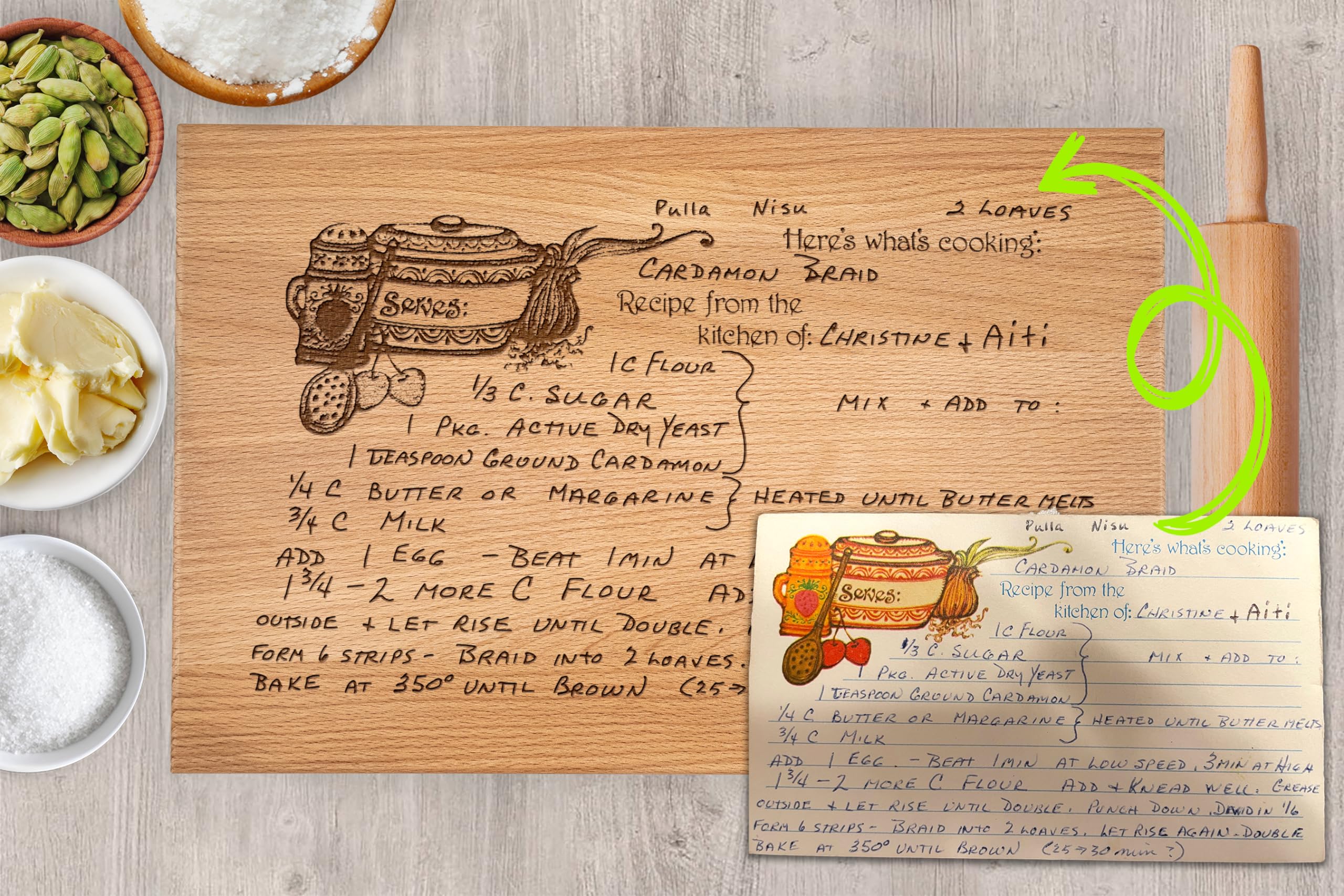 Personalized Wooden Recipe Cutting Board - Custom Engraved Kitchen Gift for Couples, Cooking Lovers - Valentine's Day, Wedding & Anniversary Present - Unique Kitchen Accessories for Him & Her - Perfect for Romantic Decor & Cooking Together