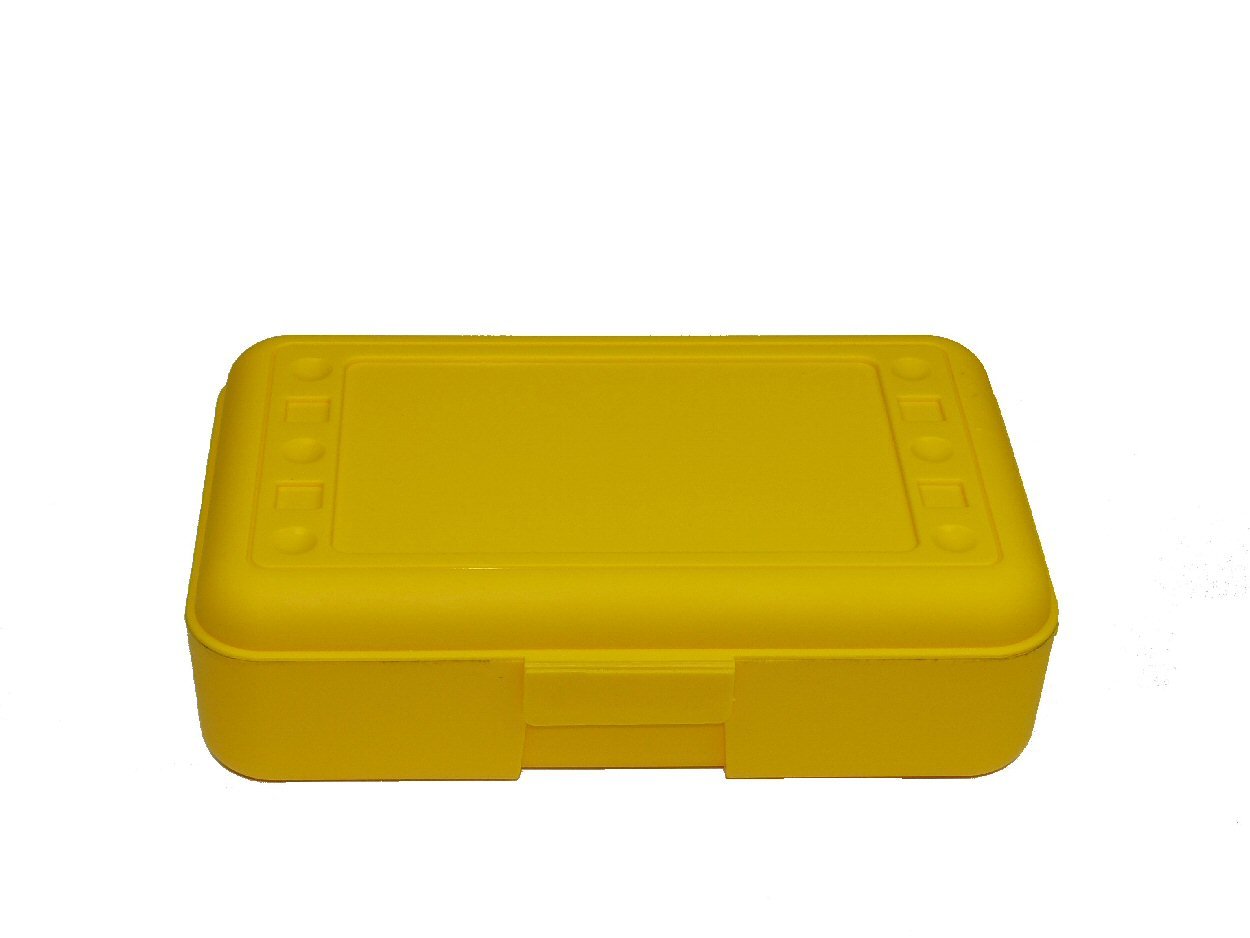 Romanoff Yellow Pencil Box - Durable School & Office Supplies for Students, Teachers & Professionals - Perfect for Organizing Pens, Pencils & Art Tools