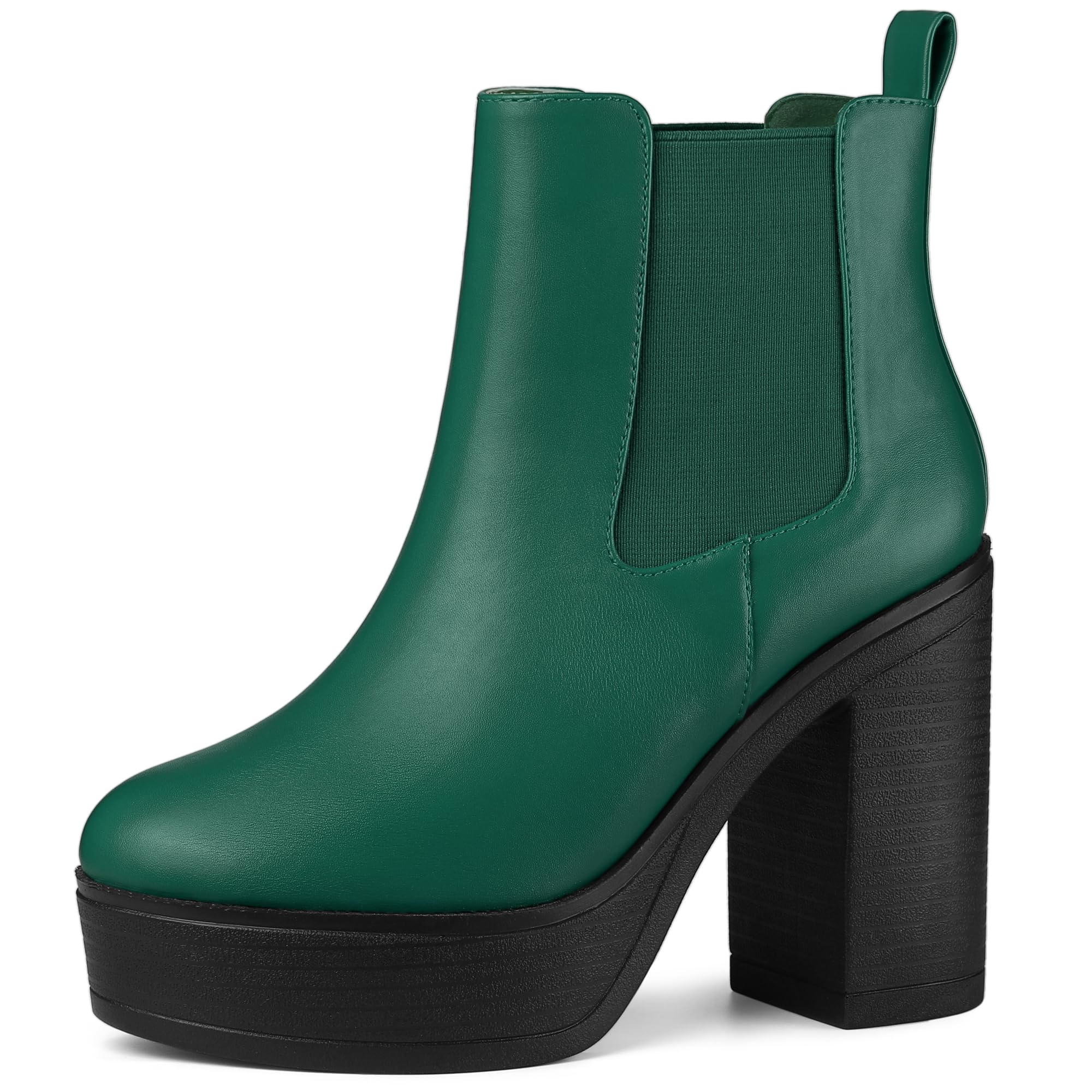 Allegra K Women's Platform Chunky High Heel Chelsea Ankle Boots - Stylish & Comfortable for Work, Party & Night Out