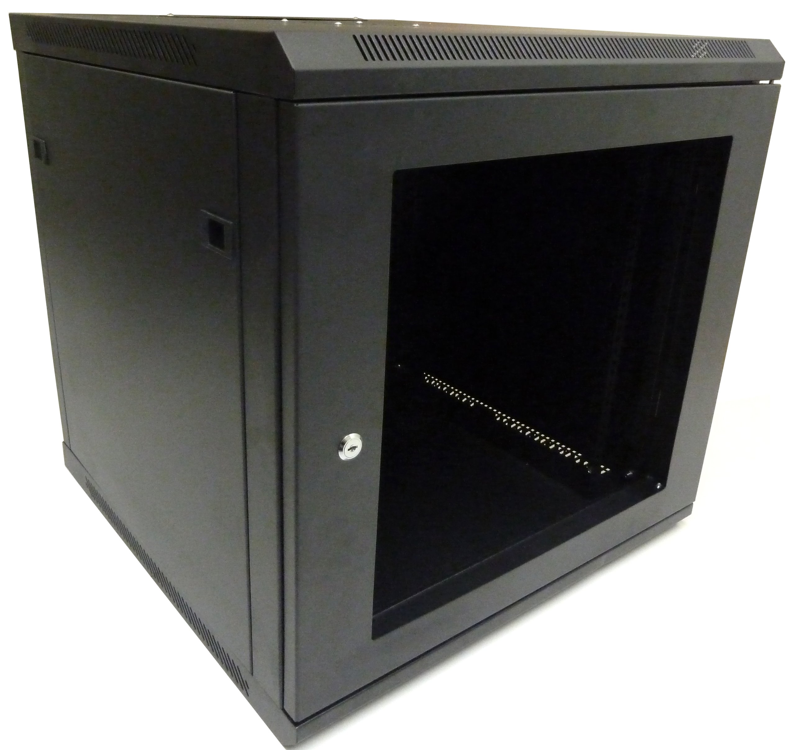 12U 450mm Black Wall Mount Network Server Rack Cabinet - Perfect for Patch Panels, PDUs & LAN Switches - Ideal for Home Office, Data Centers & IT Closets