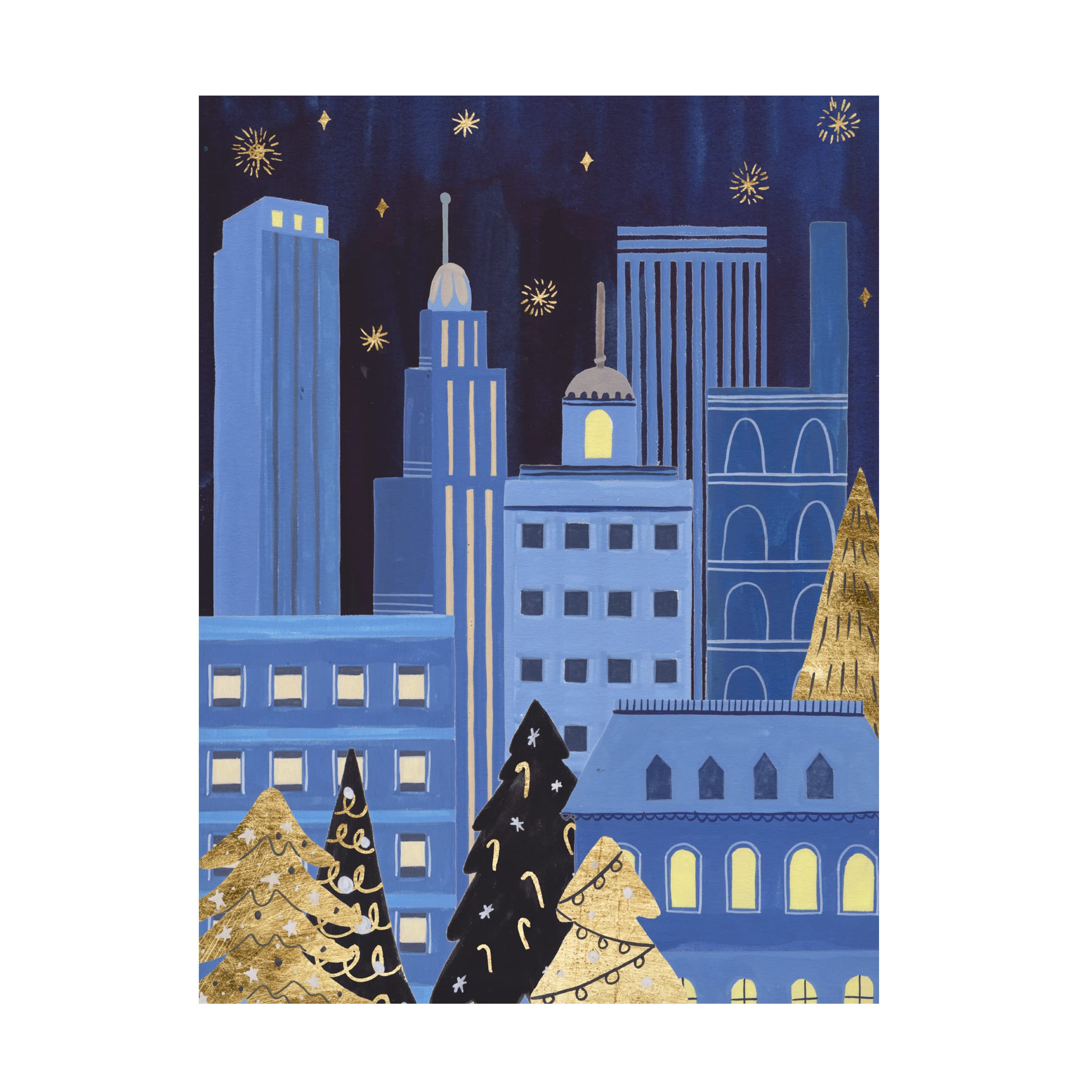 Trademark Fine Art 'Holiday Night IV' Canvas Wall Art by Melissa Wang - Perfect for Living Room, Bedroom & Office Decor
